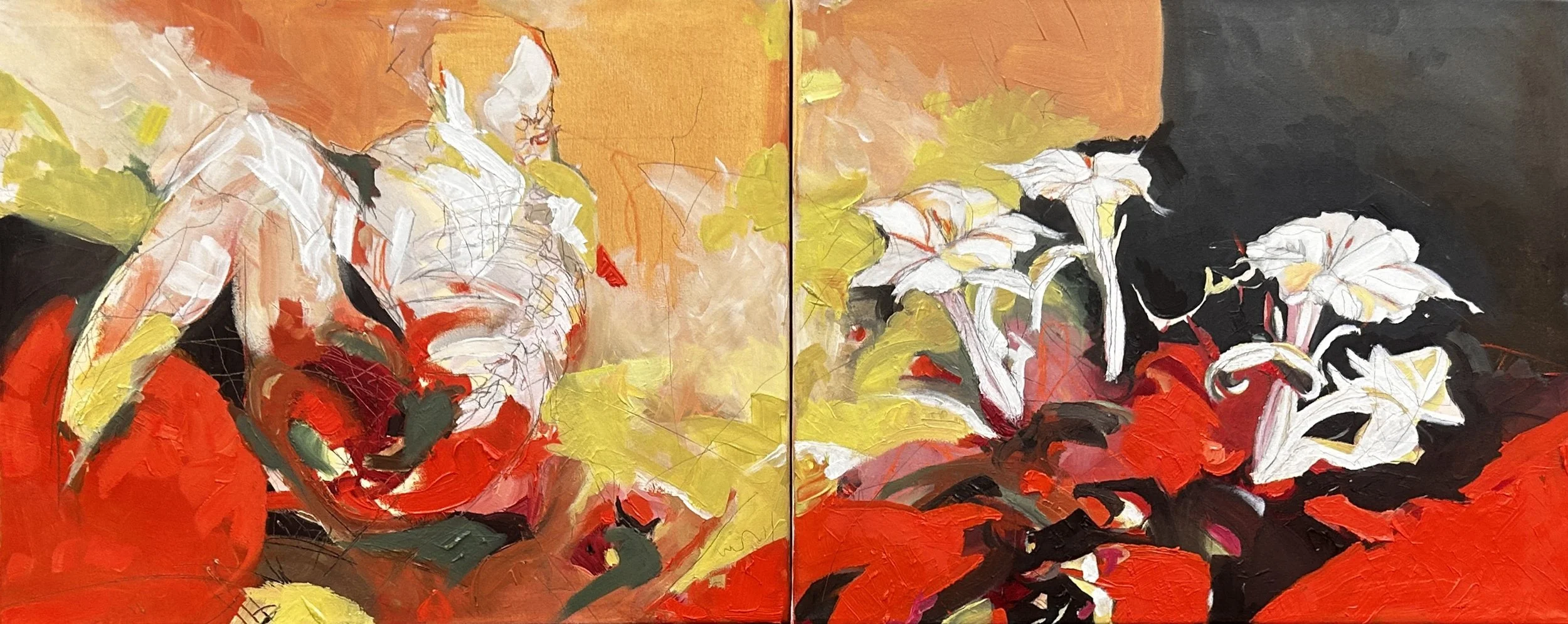 Datura Spine Diptych:Oil:24x36x24x36:2025.jpg