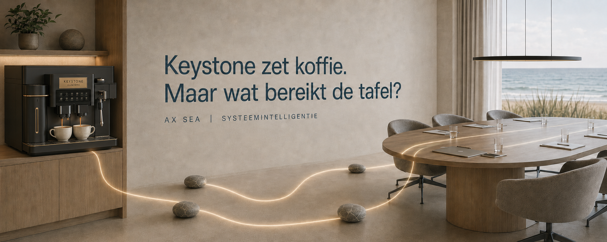 Wat gebeurt er terwijl Keystone koffie zet?