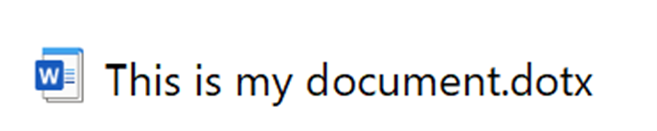 Image of a sample MS Word template file name