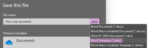 Image of an MS Word "Save this file" dialog box