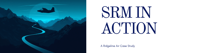 SRM in Action banner with image of aircraft over mountains