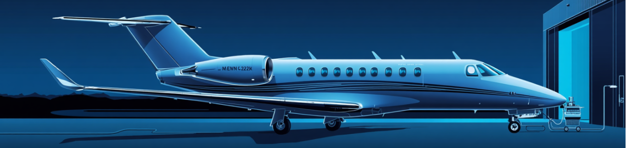 Nighttime image of aircraft in different shades of blue