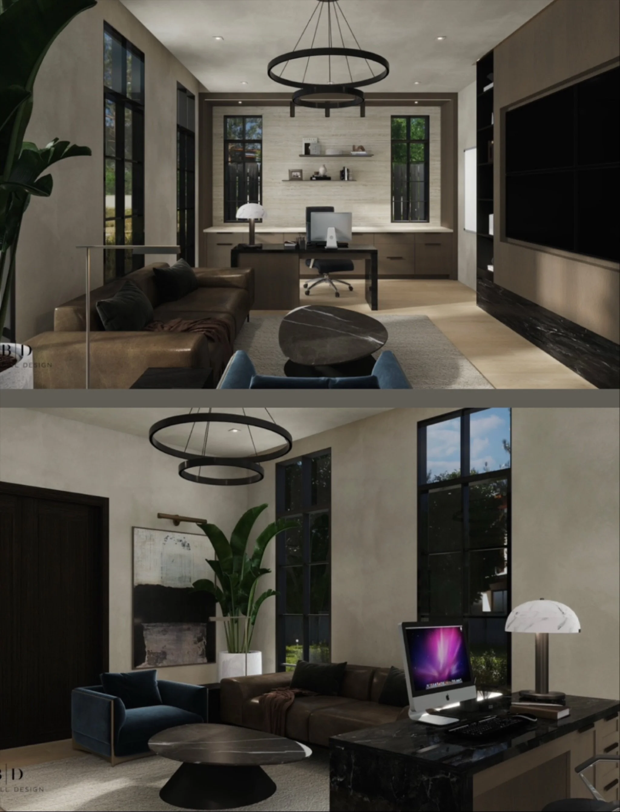Where focus meets style. This office is layered with rich textures, sleek lines, and a modern edge that makes working from home feel elevated.

Boswell Design creates spaces that inspire productivity while embodying quiet sophistication.

https://www