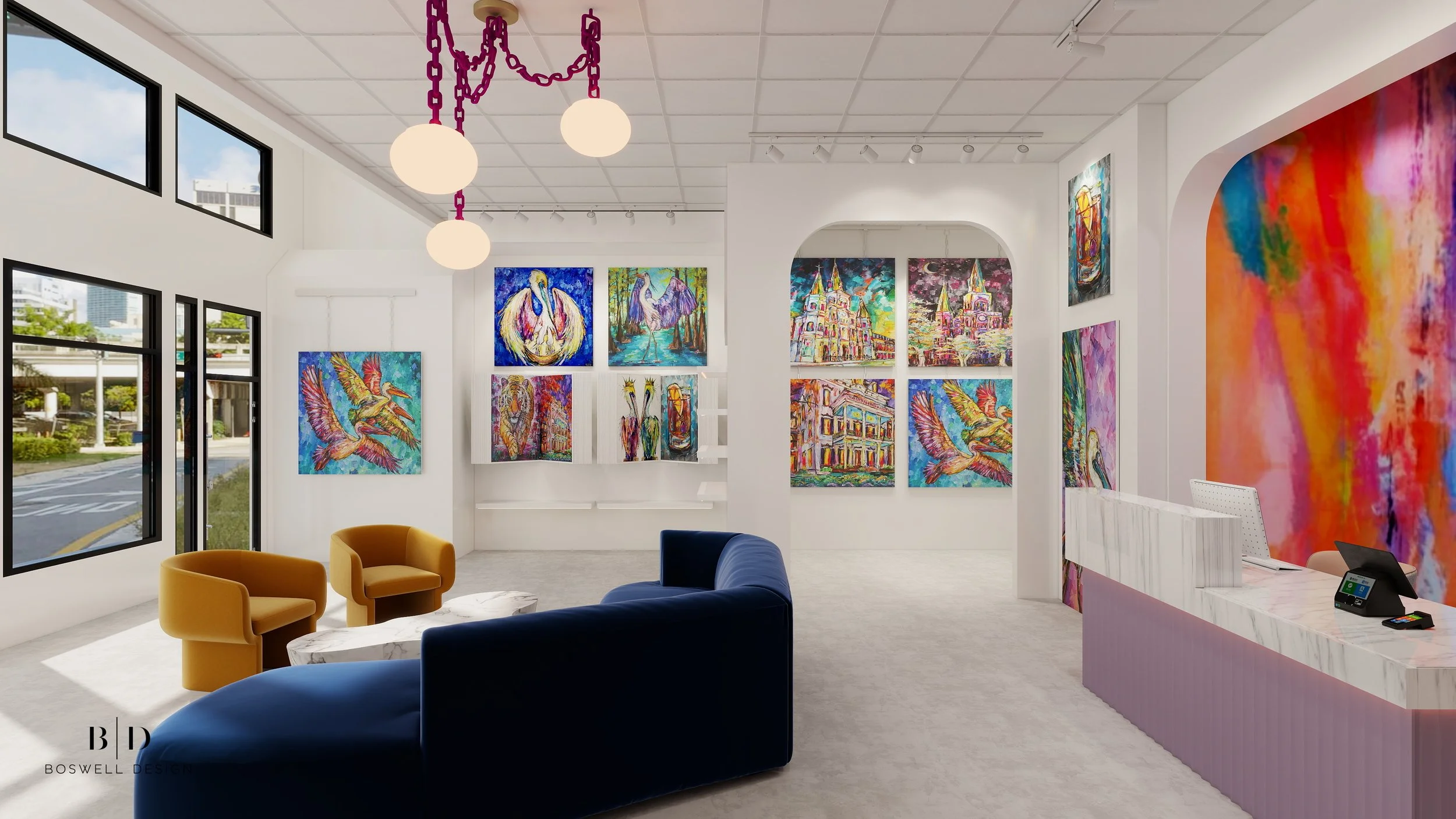 Becky Fos Gallery interior design by New Orleans' Boswell Design