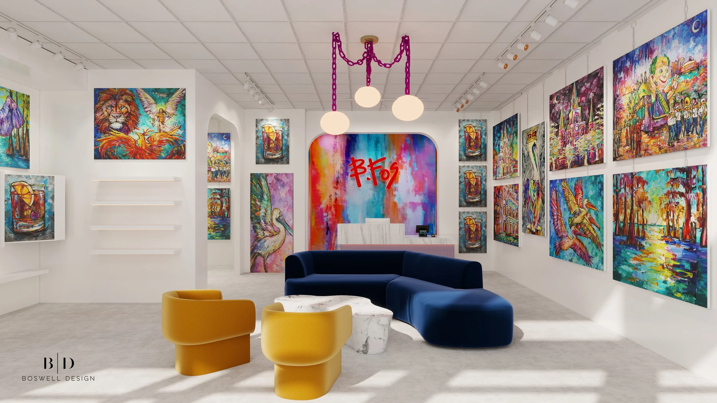 Becky Fos Gallery interior design by New Orleans' Boswell Design