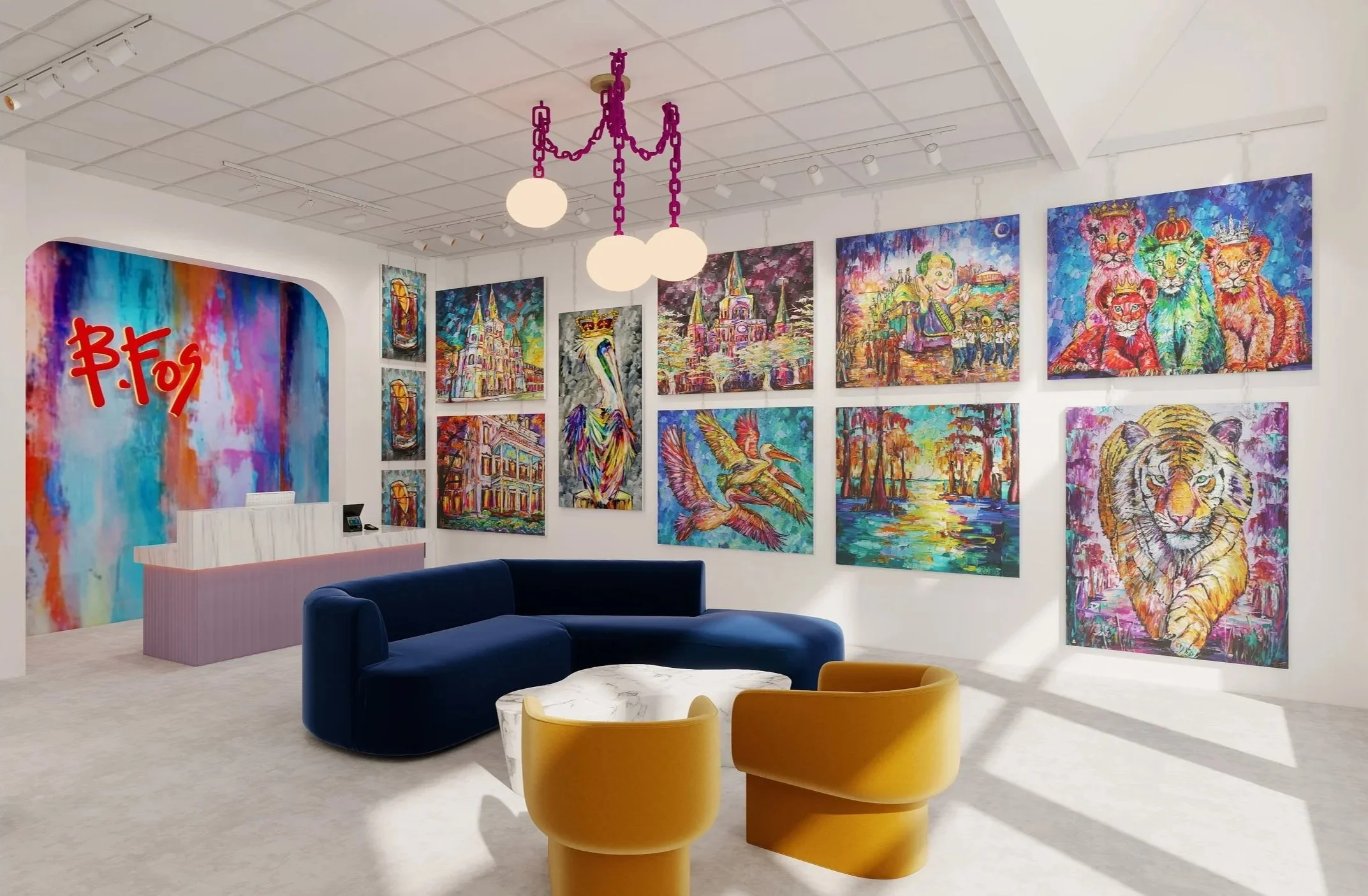 Becky Fos Gallery interior design by New Orleans' Boswell Design