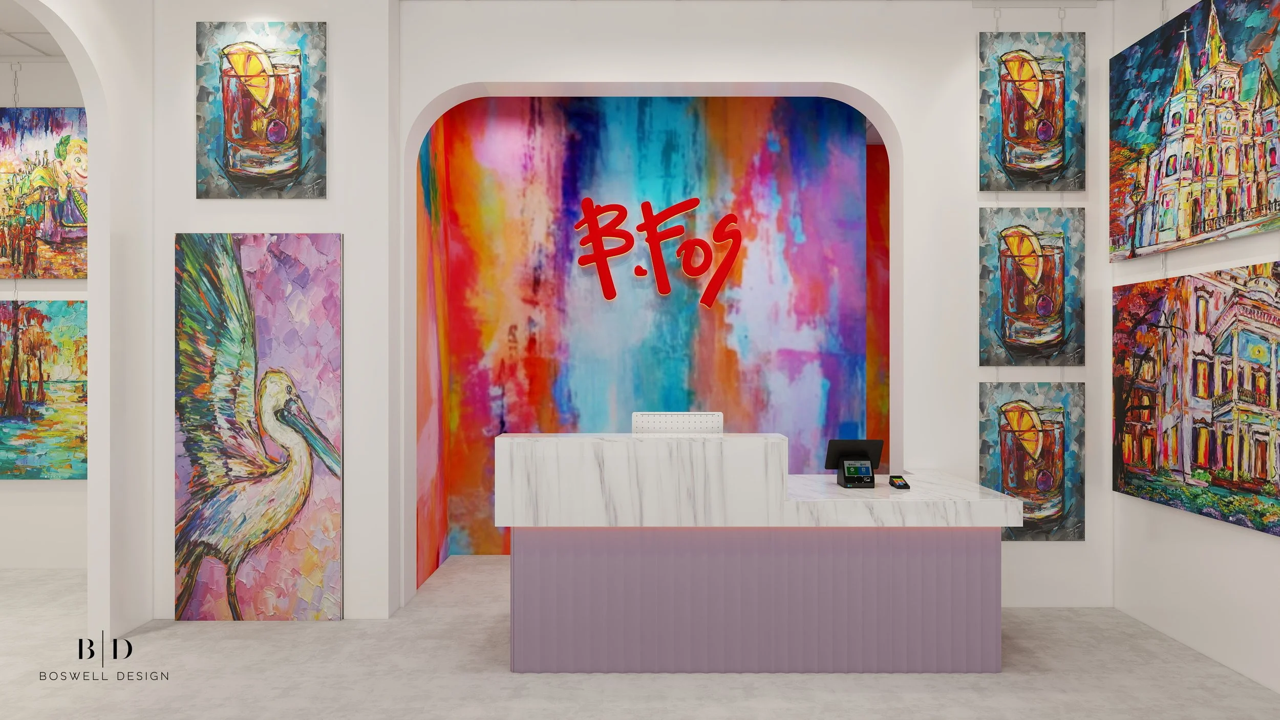 Becky Fos Gallery interior design by New Orleans' Boswell Design