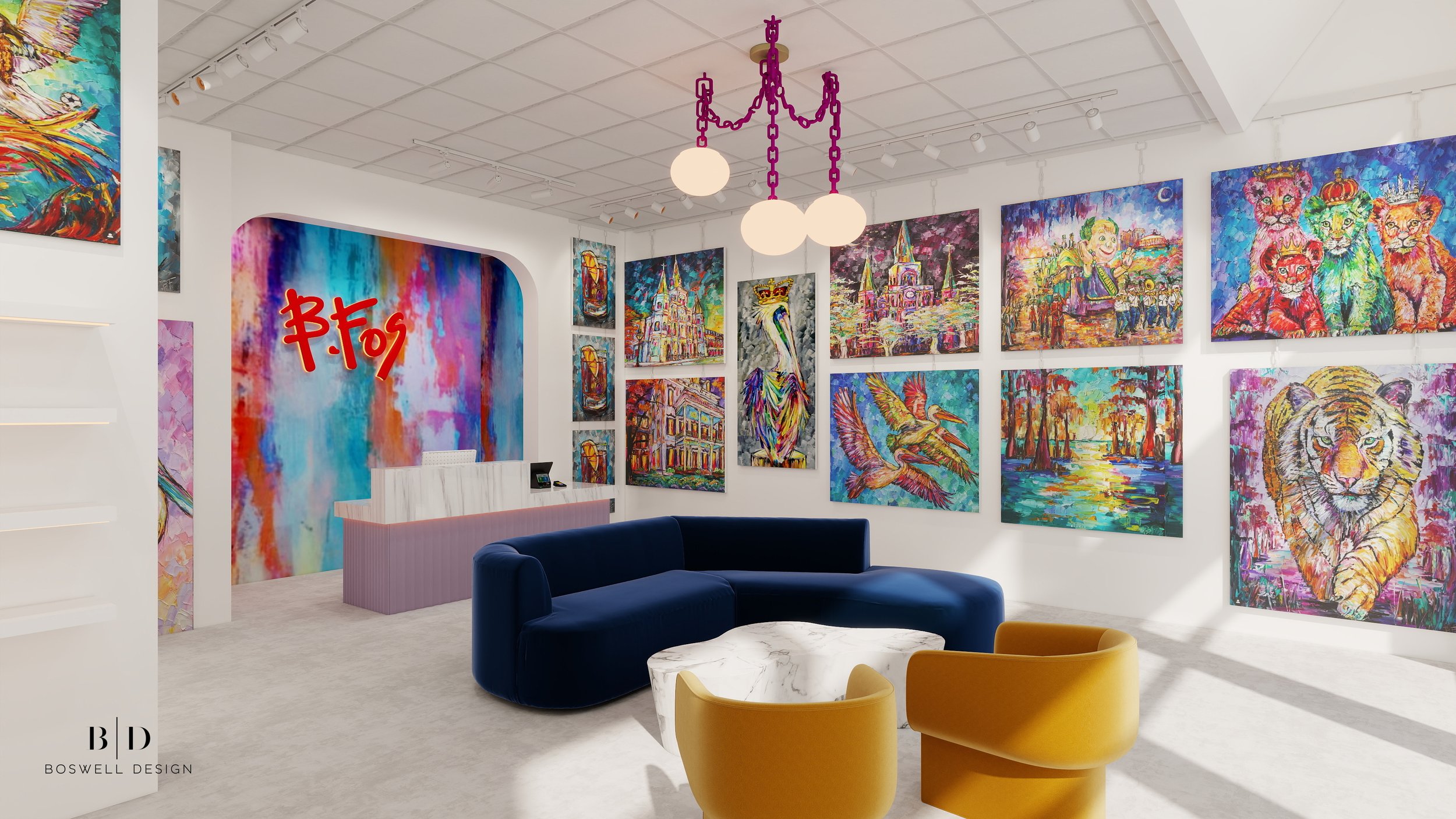 Becky Fos Gallery interior design by New Orleans' Boswell Design