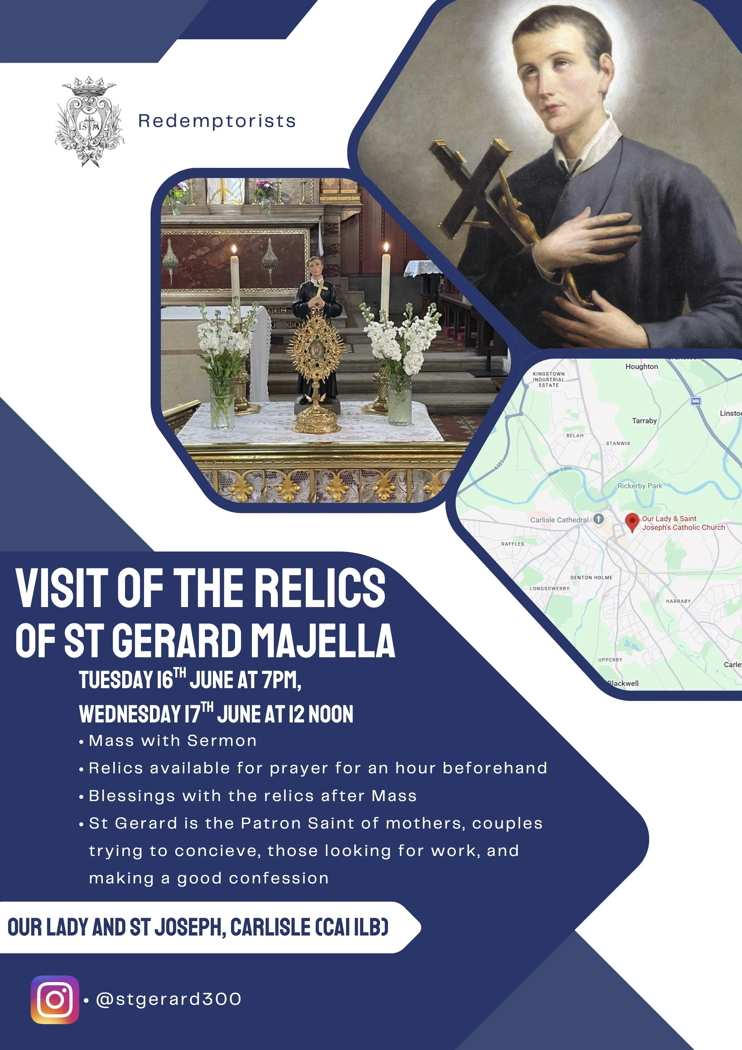 16-17 June: Visit of relics of St Gerard Majella to Our Lady &amp; St Joseph’s, Carlisle