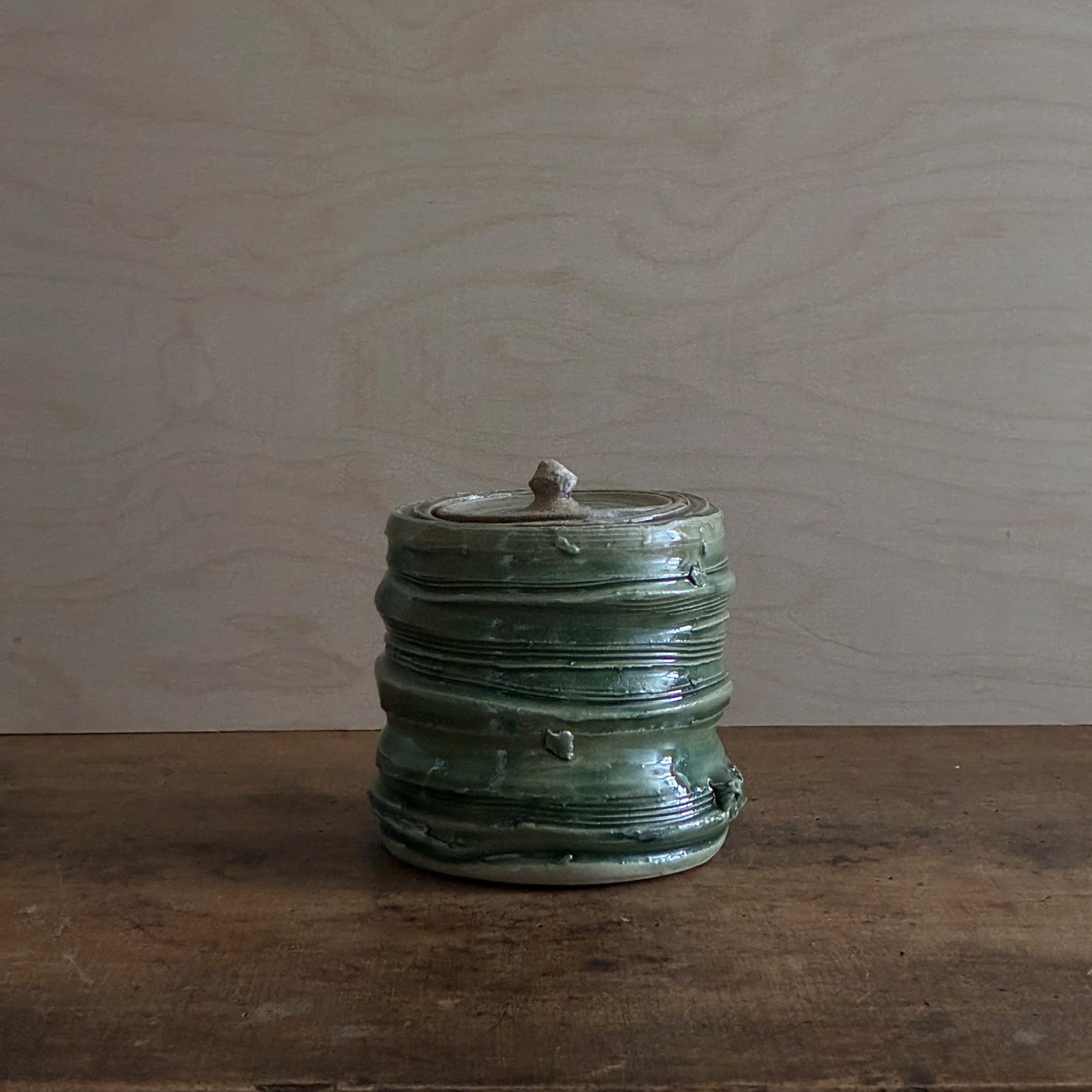 Oribe lidded jar