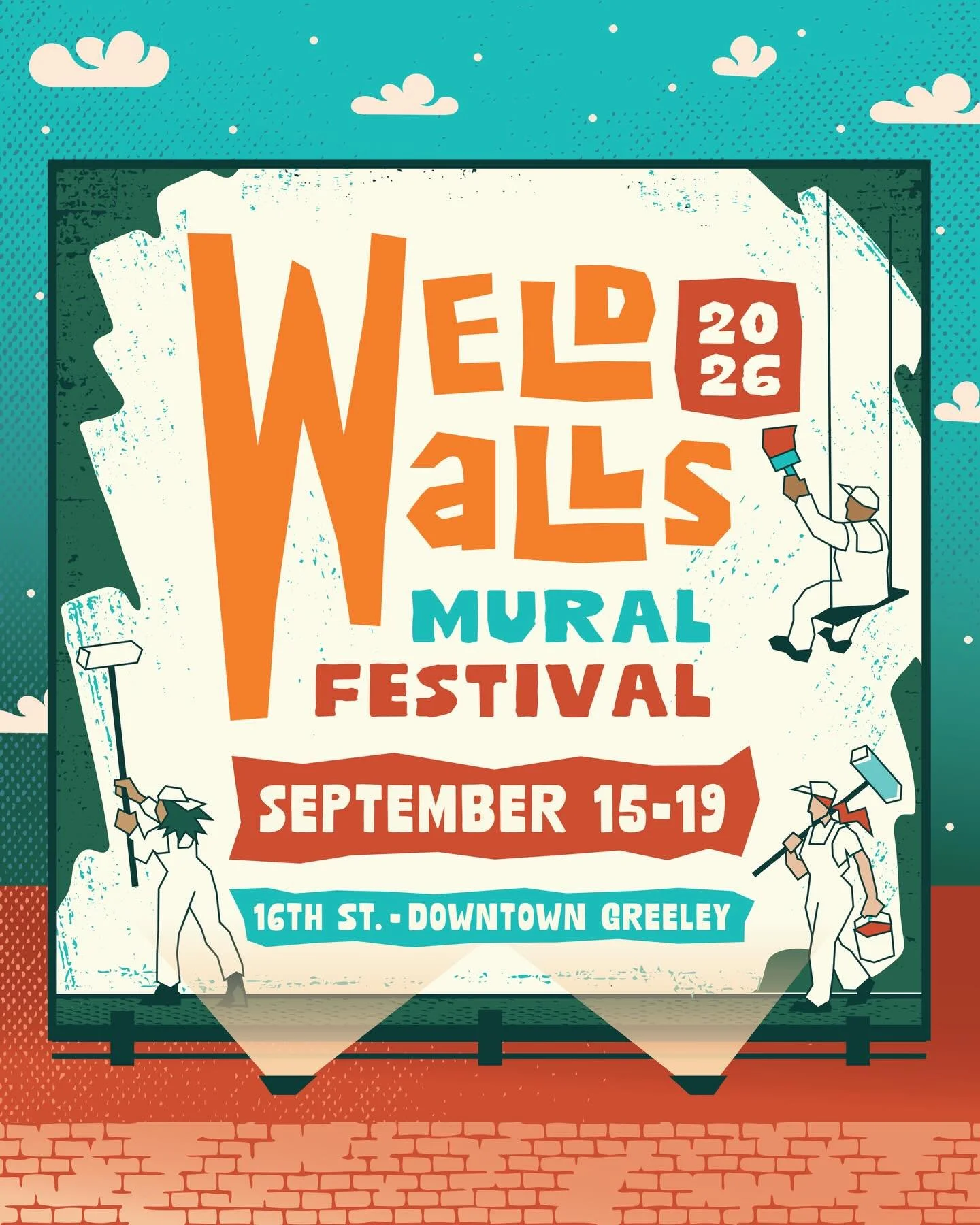 SAVE THE DATE ✍️ WeldWalls Mural Festival is officially back this September 15-19, with a brand new location centered on the 16th Street block in @downtowngreeley.

We&rsquo;re working behind the scenes to plan our artist lineup, lock in new mural si