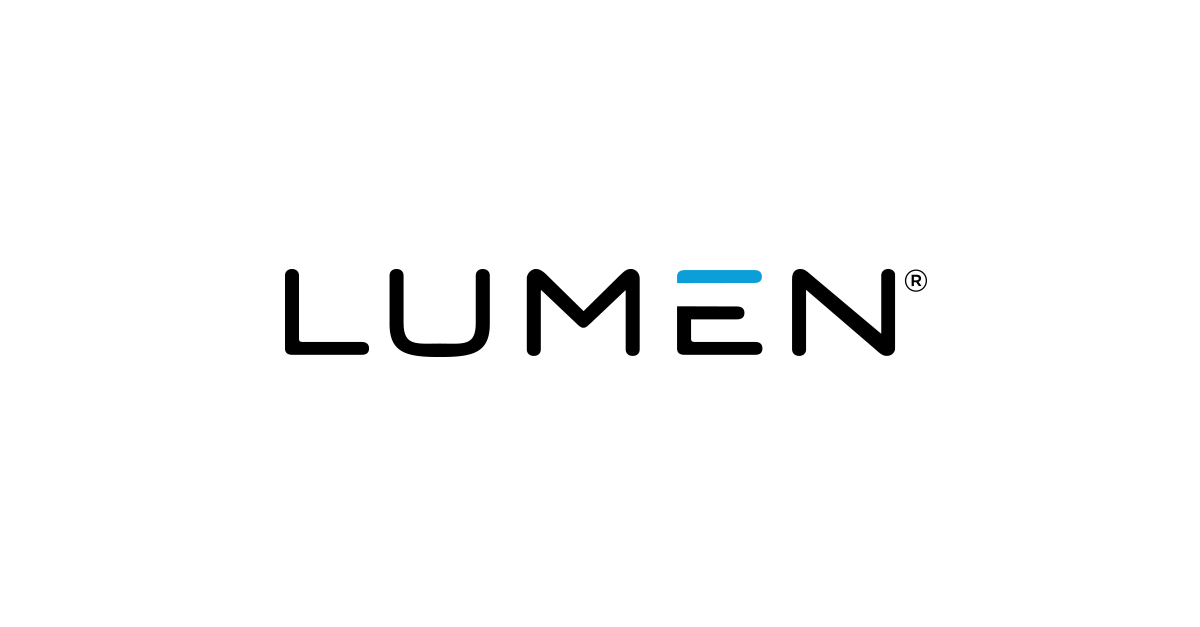 LUMEN logo with black letters and a blue accent on the letter 'E'