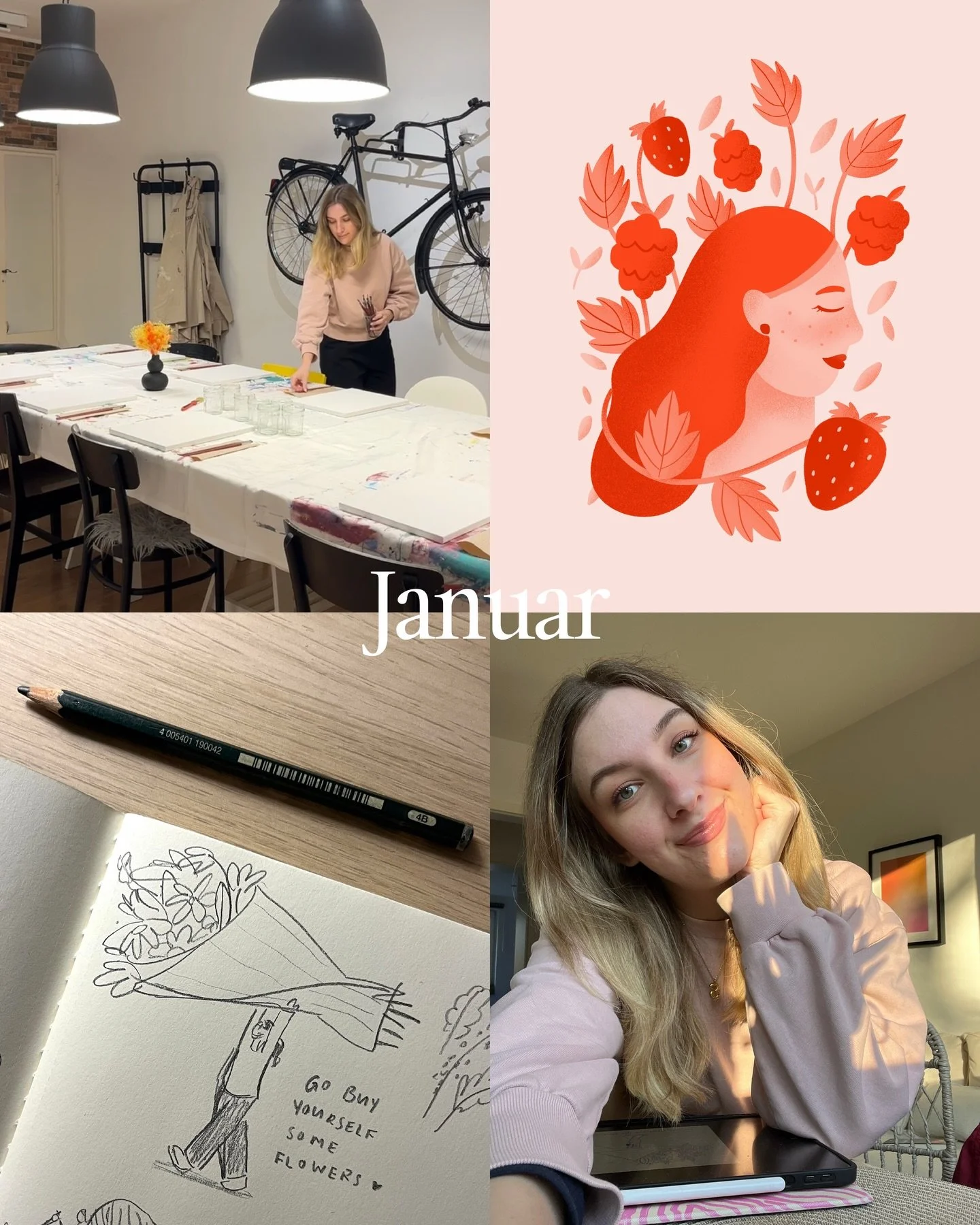 Der #2025recap darf nicht fehlen! 🩷 Zwischen neuen und tollen Jobs, Workshops, zwei Ausstellungen, Live Events, M&auml;rkten und dem ein oder anderen (zeitlichen) Struggle war es insgesamt ein Jahr, in dem ich nochmal &uuml;ber mich hinauswachsen du