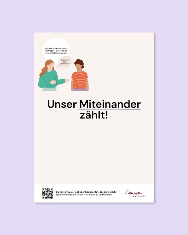 Illustriertes Awareness-Plakat f&uuml;r @canyon.chorweiler ✏️

F&uuml;r Canyon Chorweiler durfte ich ein Plakat entwerfen, das f&uuml;r einen respektvollen Umgang sensibilisieren soll. Durch die Illustrationen konnte ich verschiedene Alltagssituation
