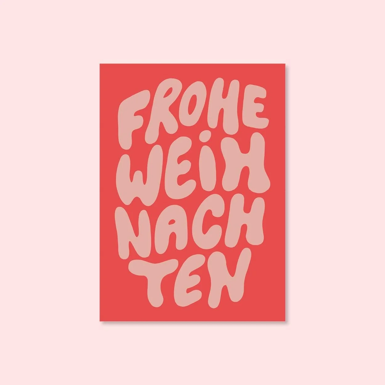 Frohe Weihnachten Typografie Weihnachtskarte A6 – Illustration von Svea Hansohn