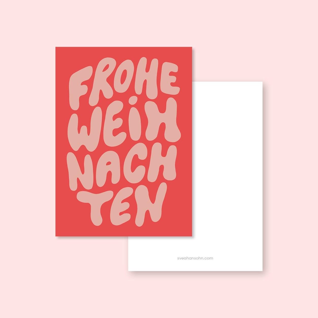 Frohe Weihnachten Typografie Weihnachtskarte A6 – Ansicht 2