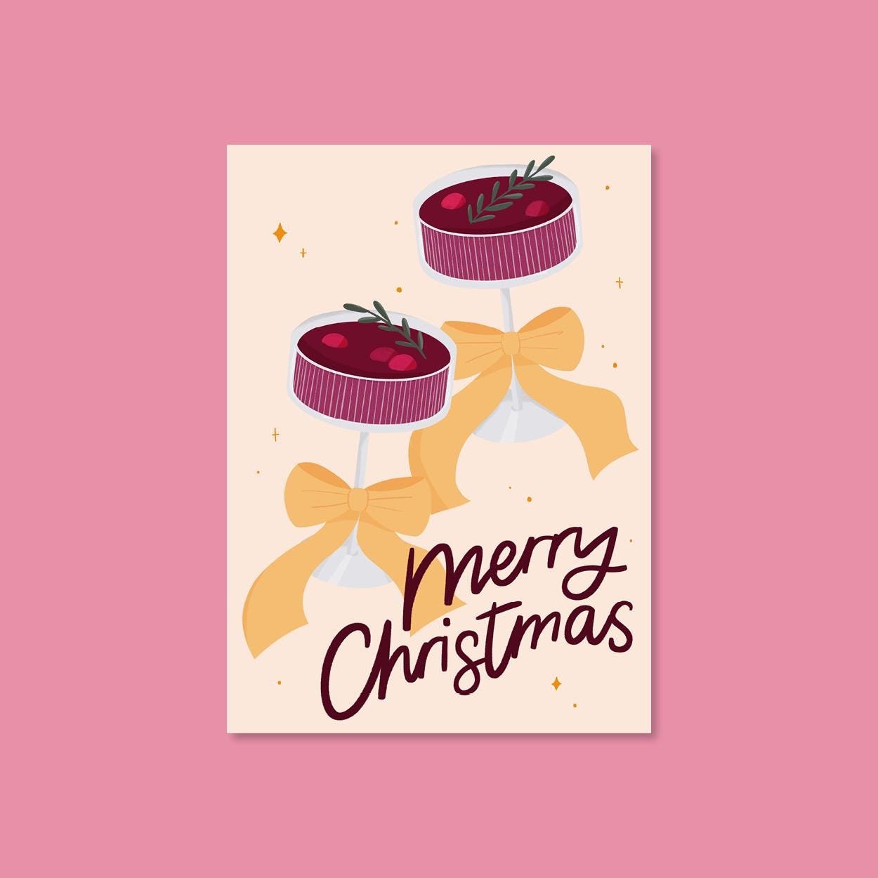 Cocktails Weihnachtskarte A6 – Illustration von Svea Hansohn