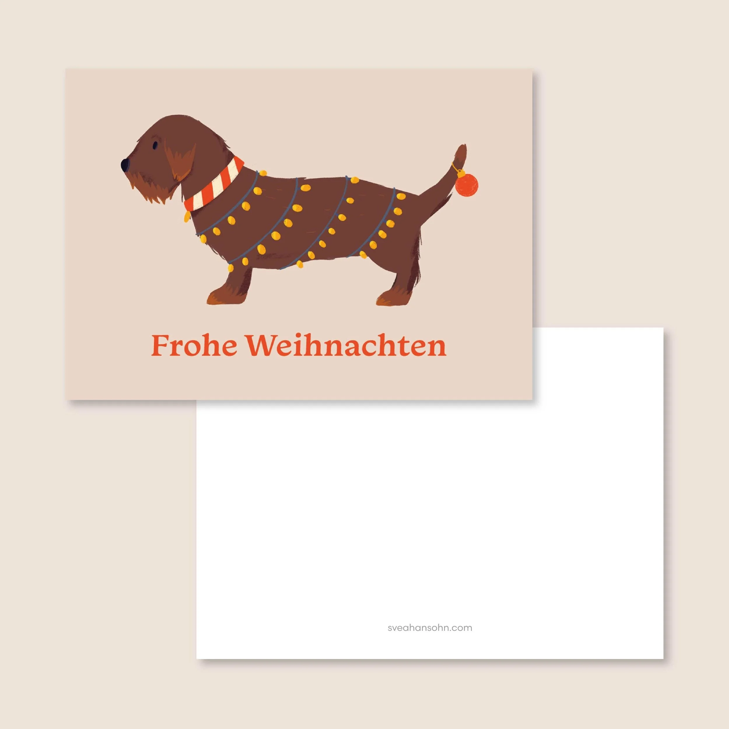 Dackel Weihnachtskarte A6 – Ansicht 2