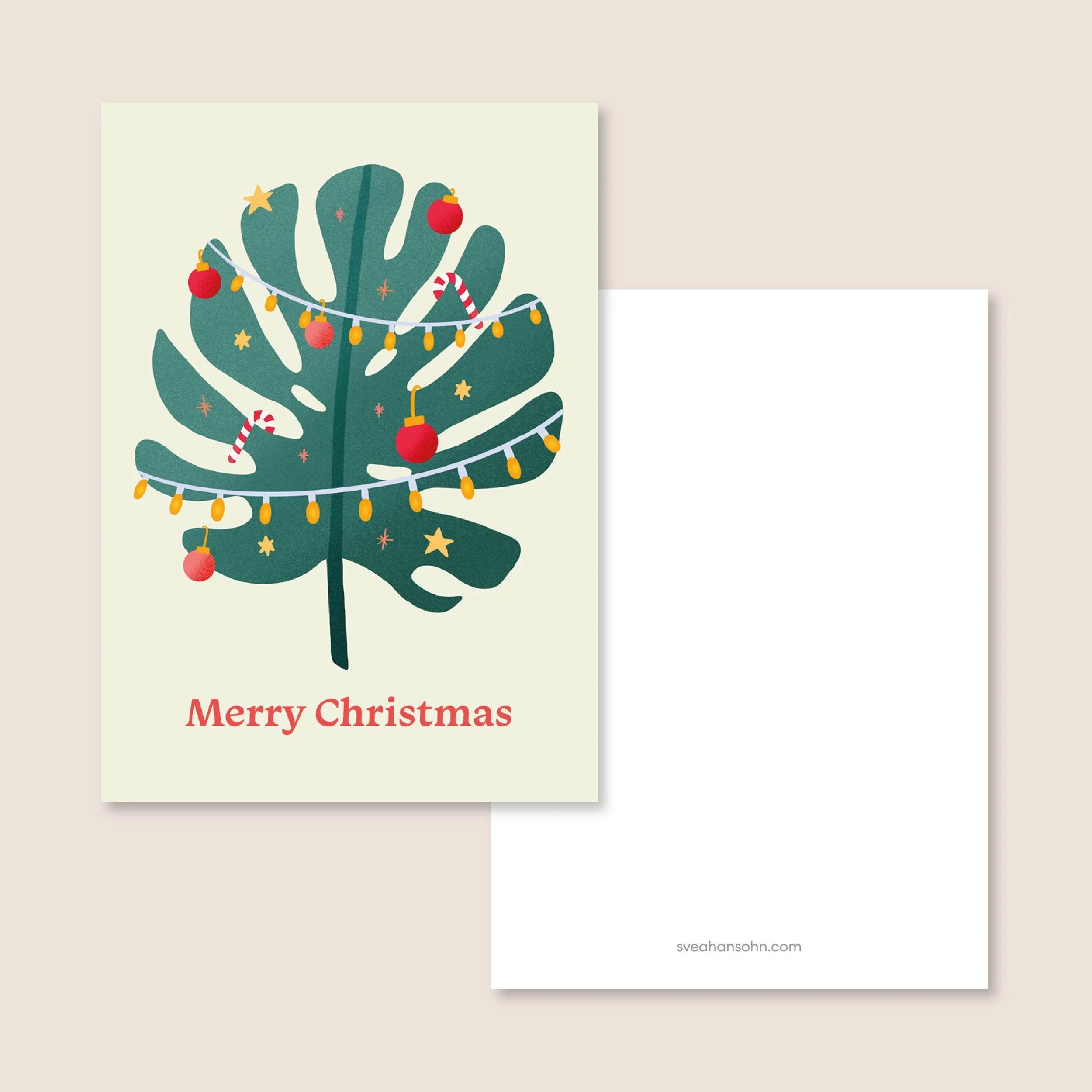 Monstera Weihnachtskarte A6 – Ansicht 2
