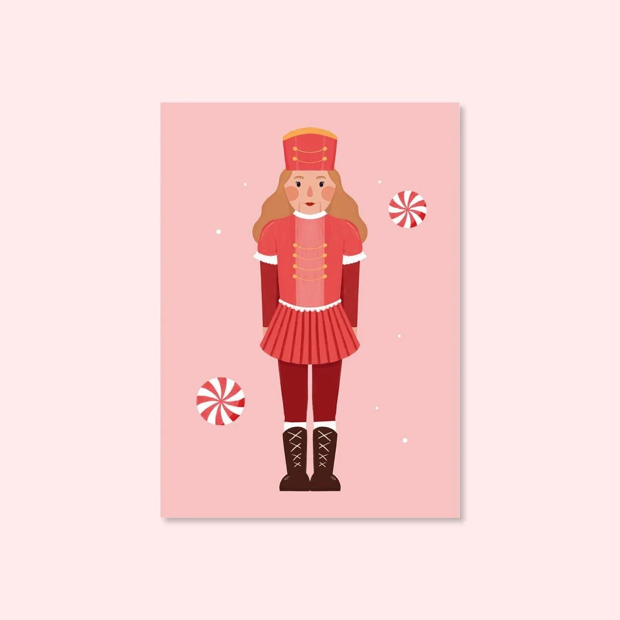 Nussknackerin Weihnachtskarte A6 – Illustration von Svea Hansohn