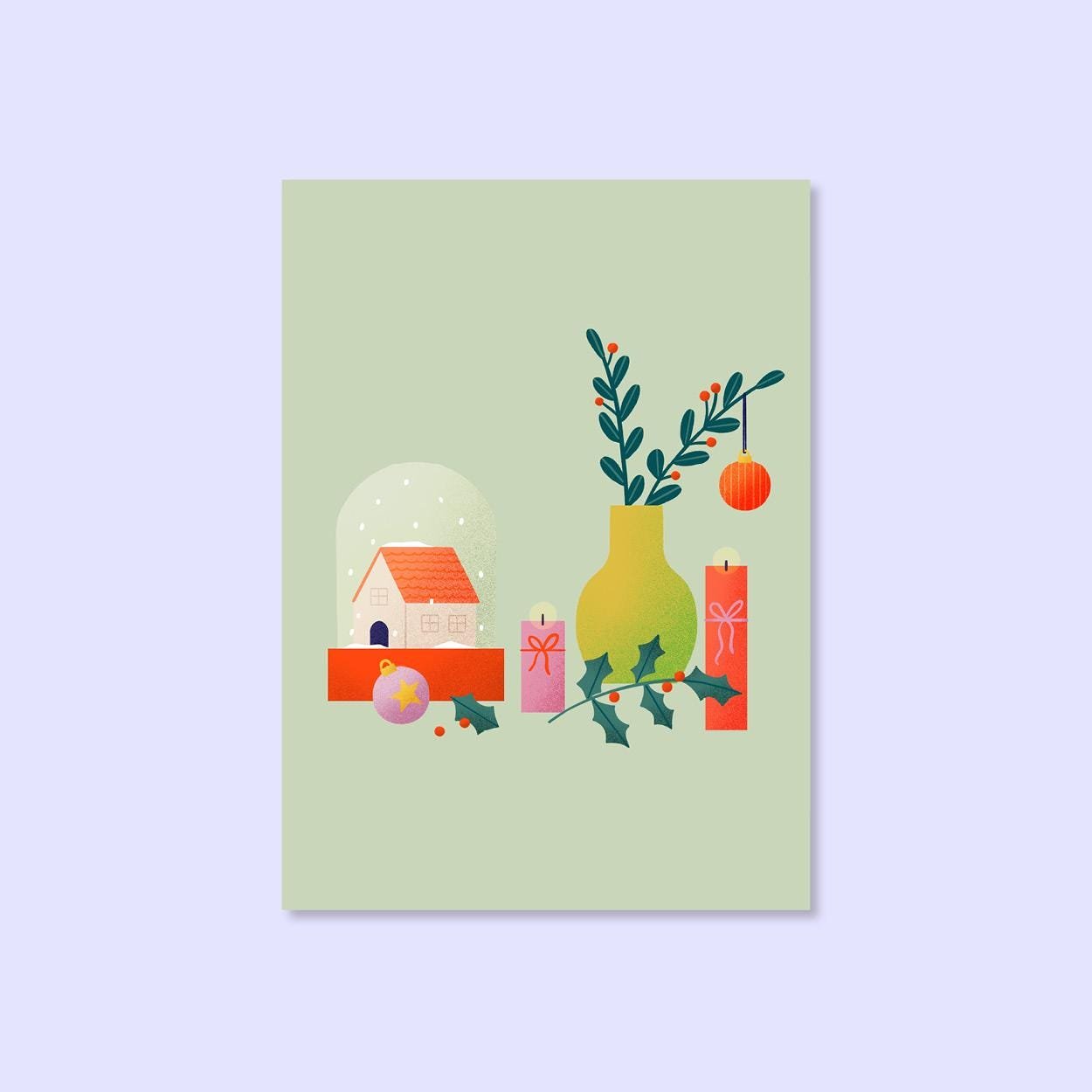 Weihnachtliches Stillleben Weihnachtskarte A6 – Illustration von Svea Hansohn