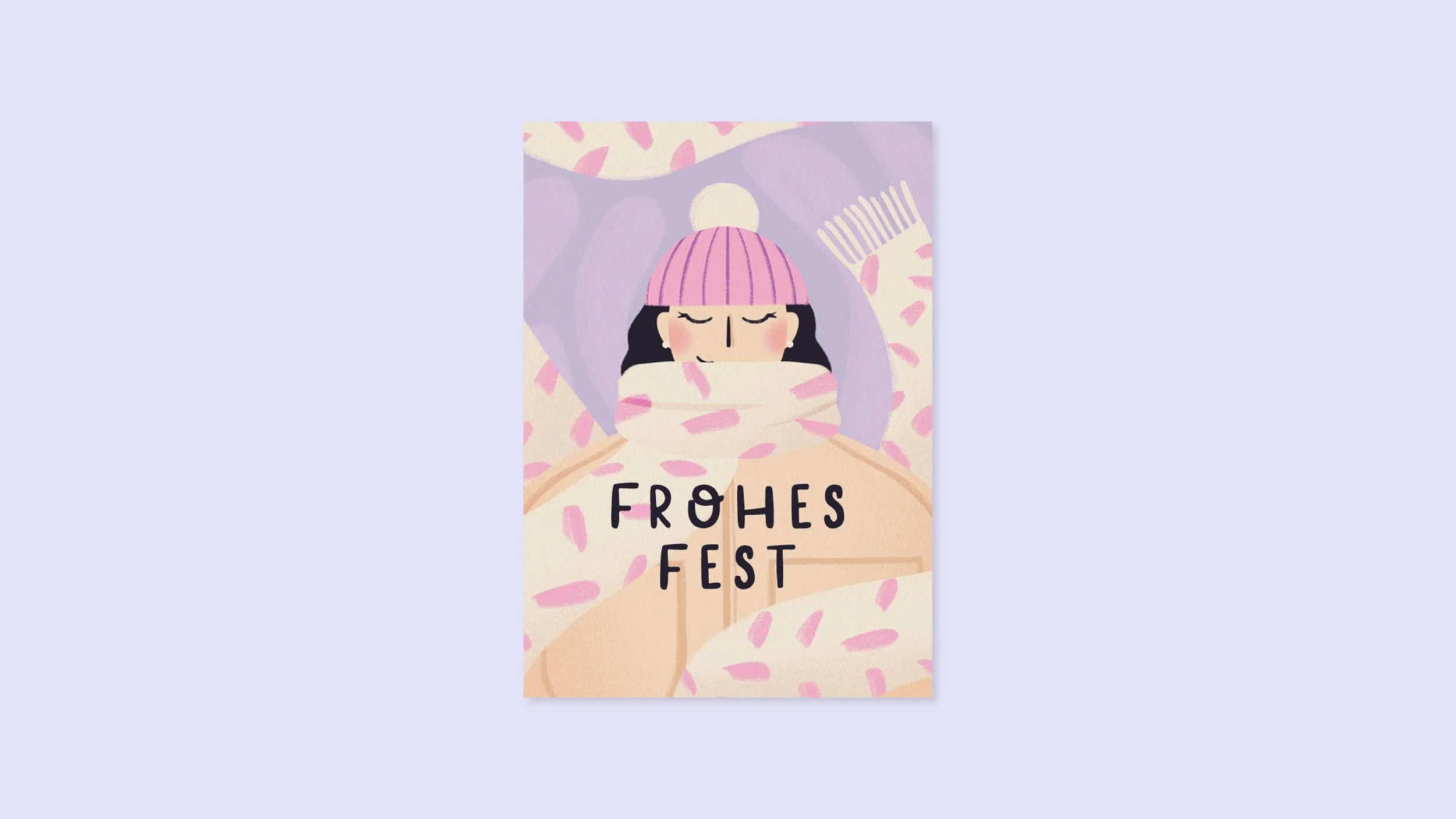 Scarf Season Weihnachtskarte A6 – Illustration von Svea Hansohn