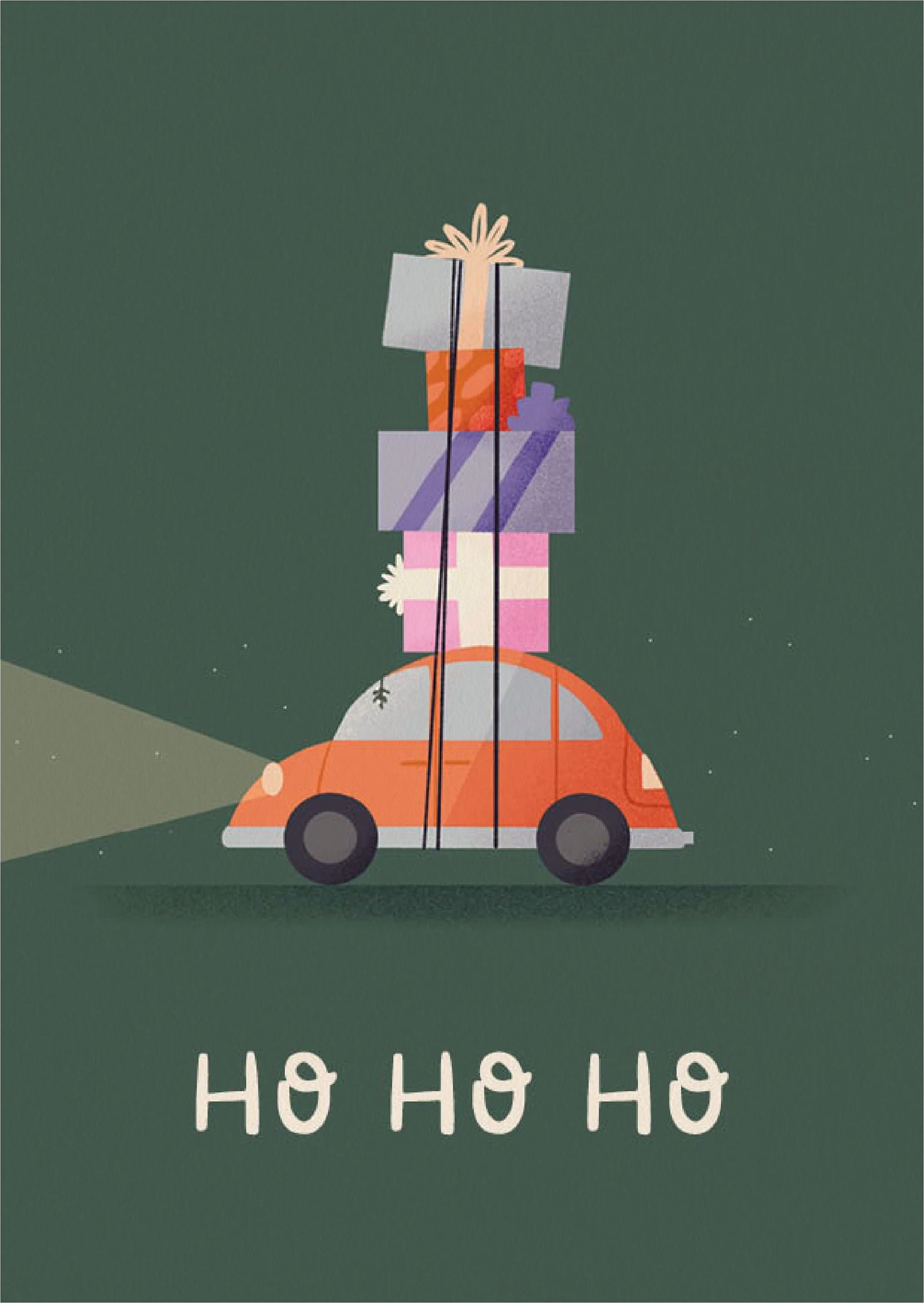 Ho Ho Ho Weihnachtskarte A6 – Ansicht 3