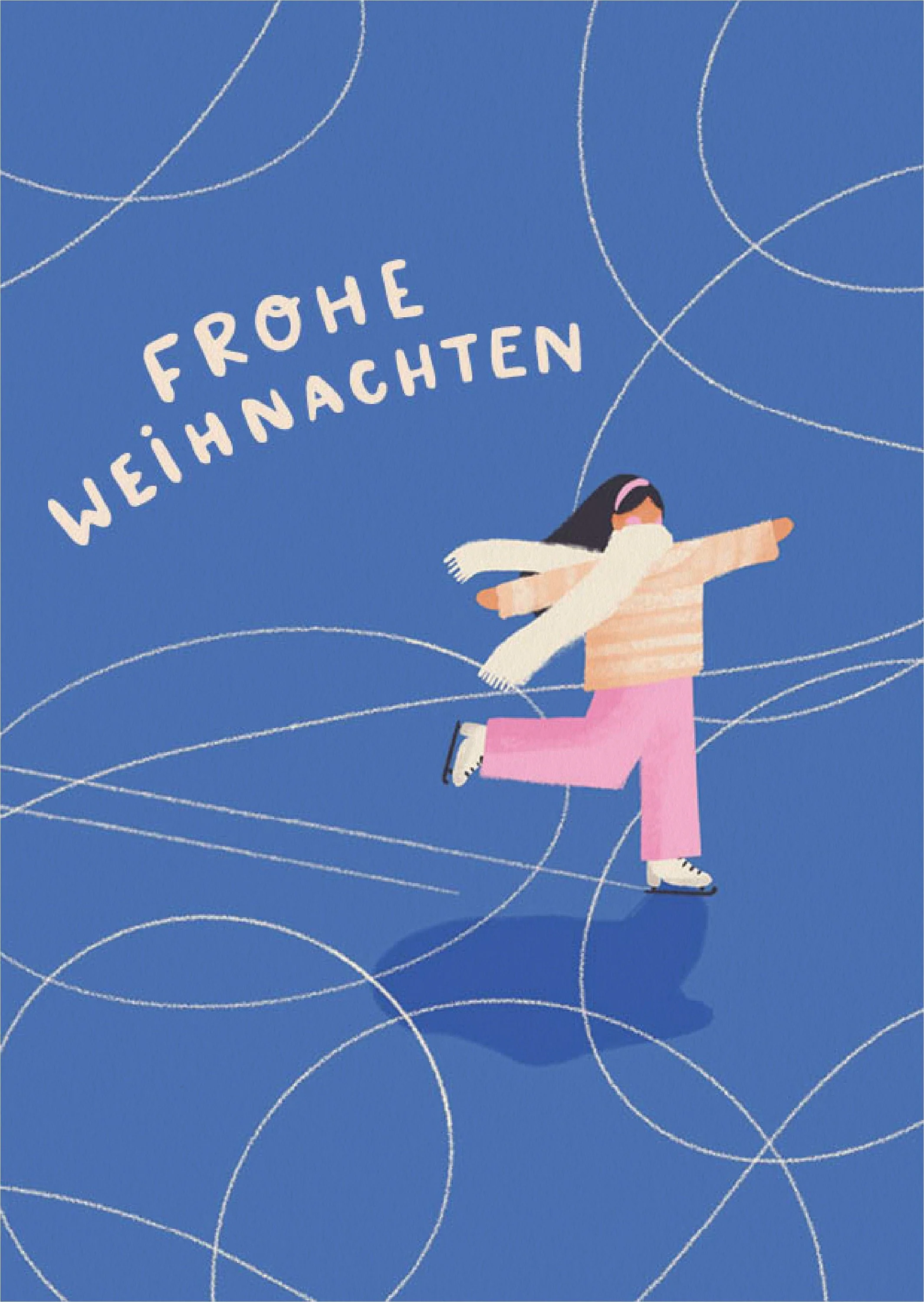Eisläuferin Weihnachtskarte A6 – Ansicht 3
