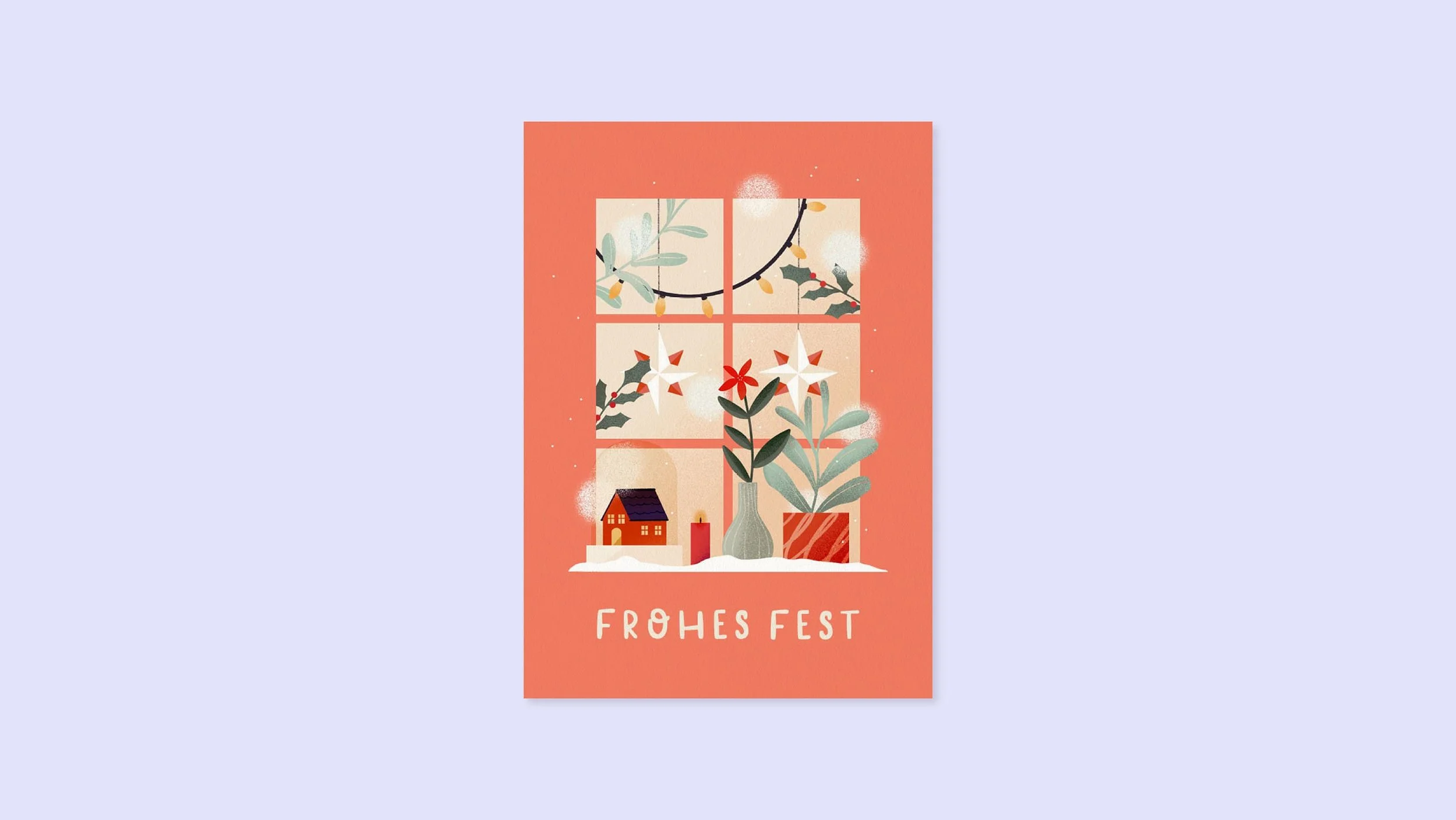Fenster Weihnachtskarte A6 – Illustration von Svea Hansohn