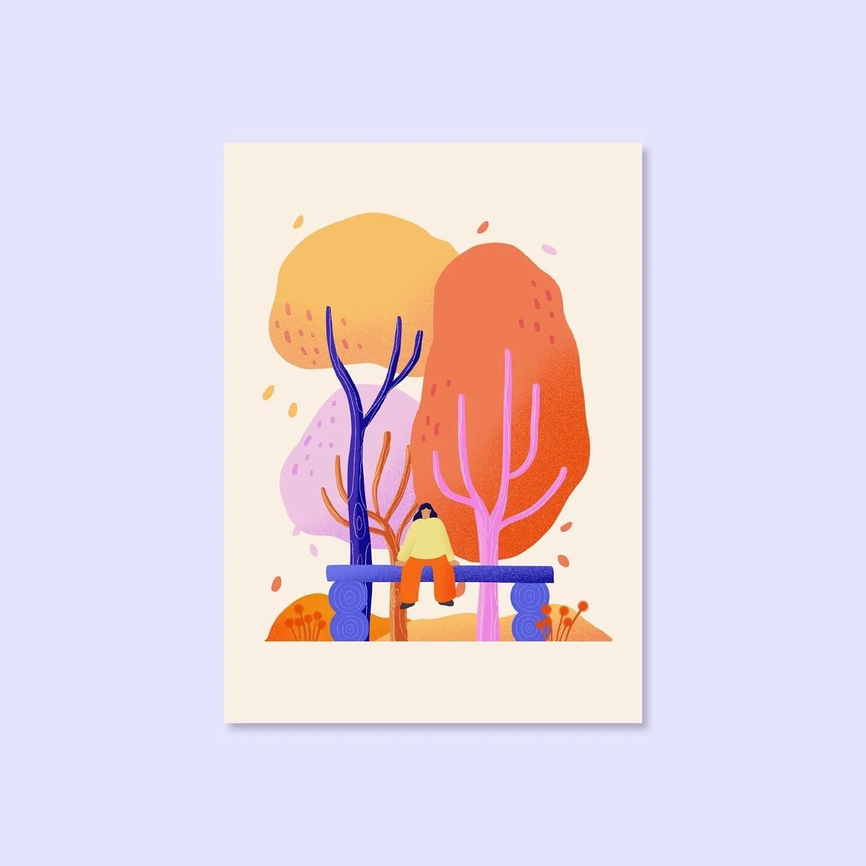 Herbstwald Postkarte A6 – Illustration von Svea Hansohn