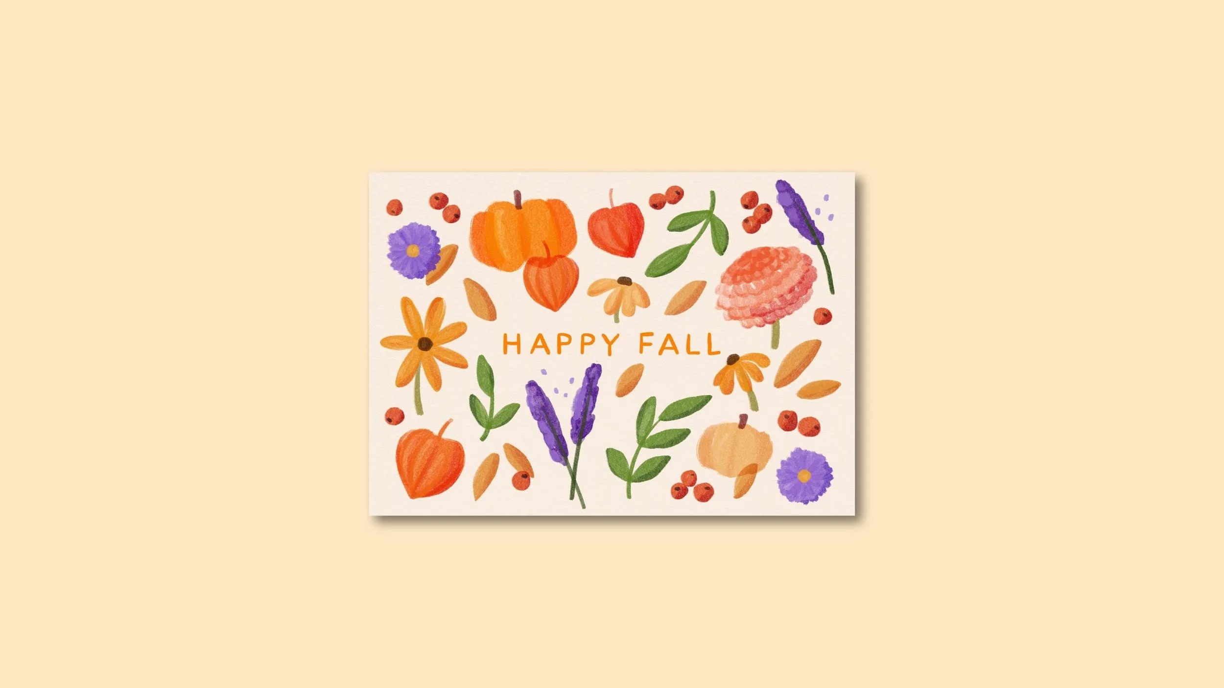 Happy Fall Postkarte A6 – Illustration von Svea Hansohn