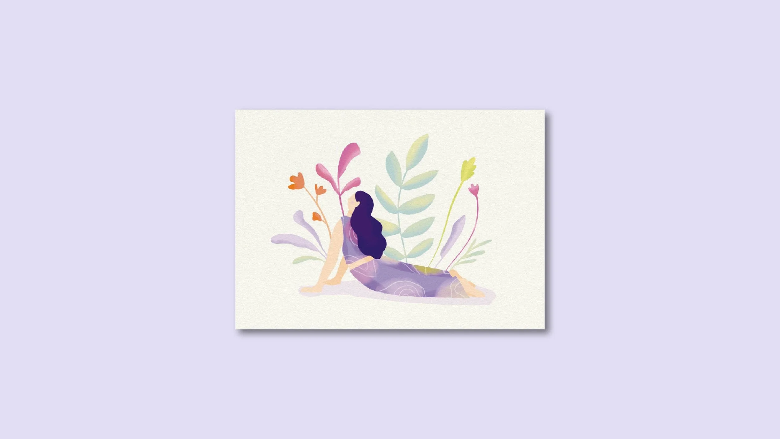 Yoga Flow Postkarte A6 – Illustration von Svea Hansohn