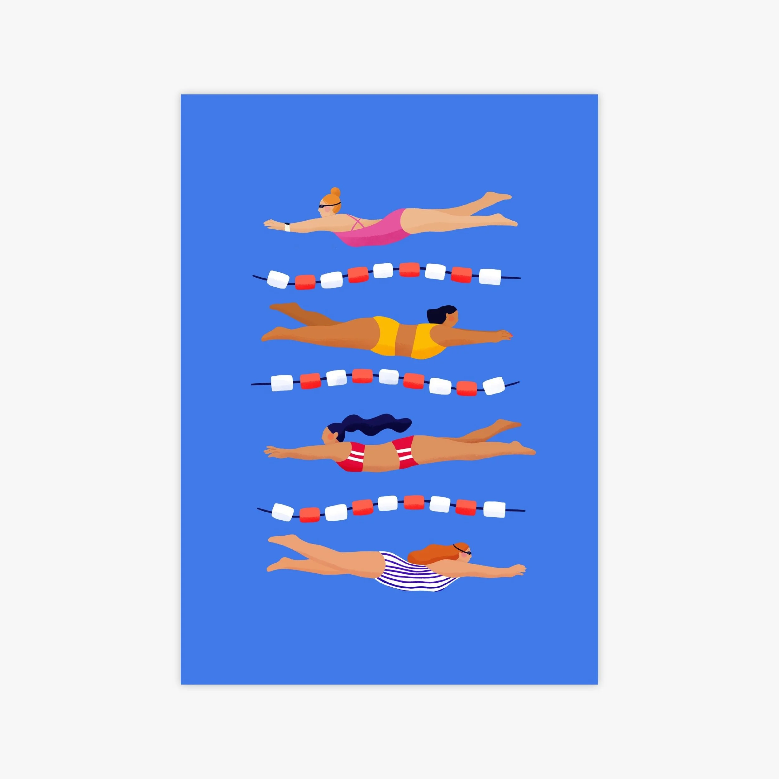 Schwimmerinnen Kunstdruck – Illustration von Svea Hansohn