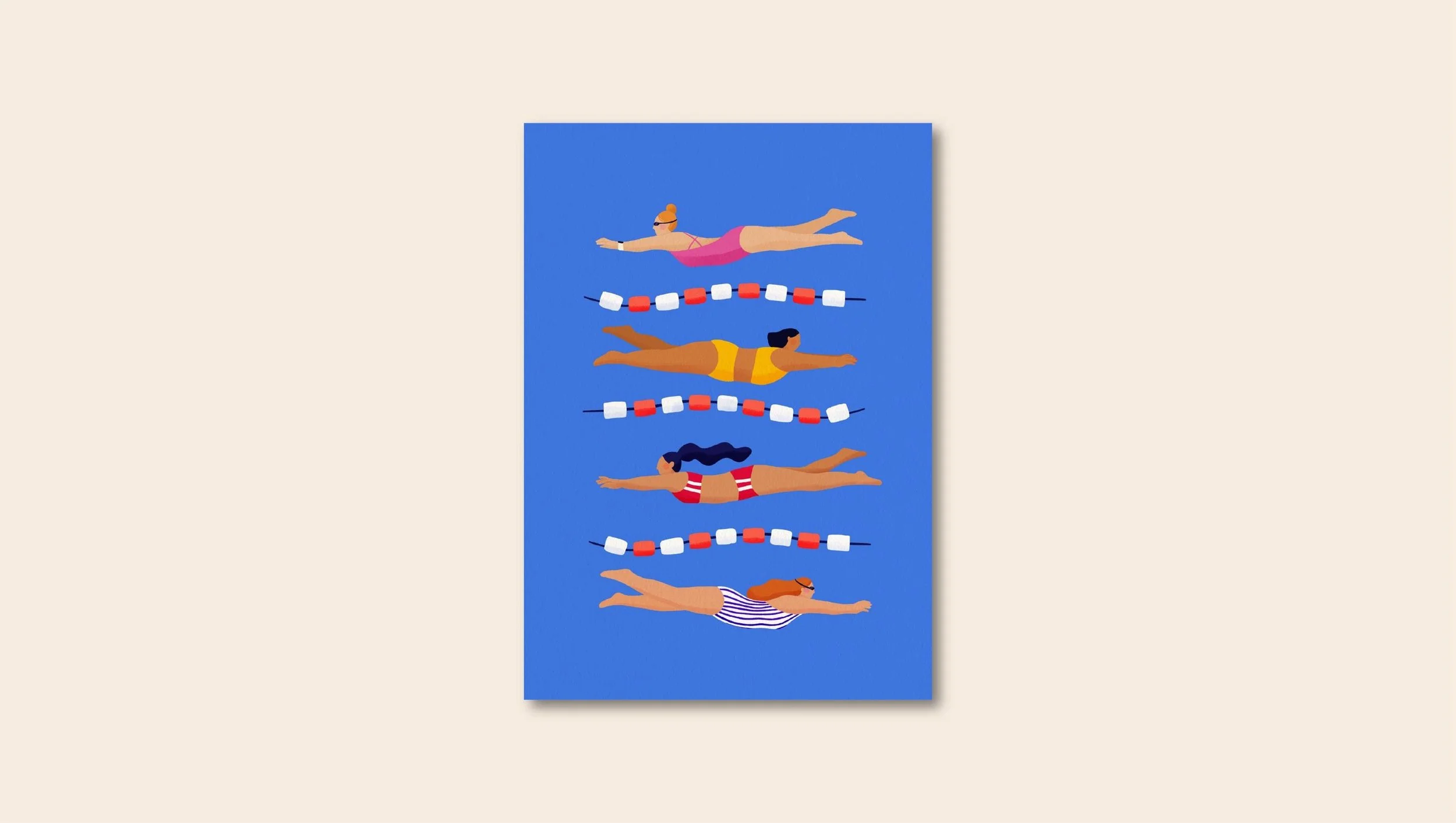 Schwimmerinnen Kunstdruck – Ansicht 3