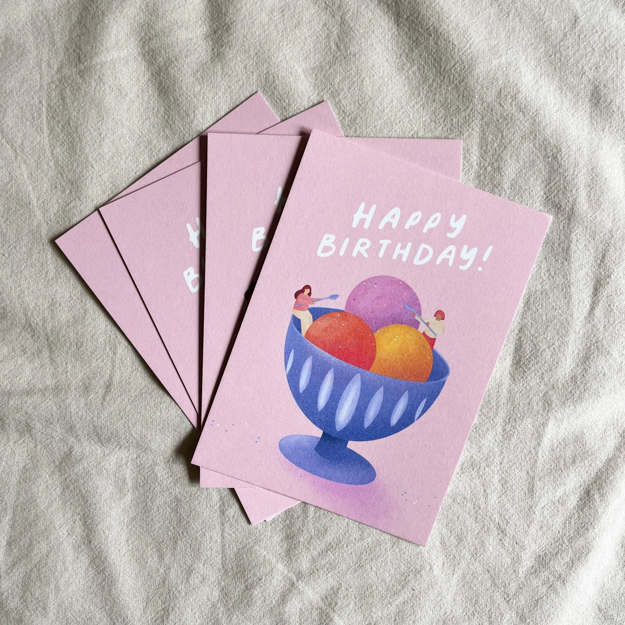 Happy Birthday Eisbecher Geburtstagskarte A6 – Ansicht 4