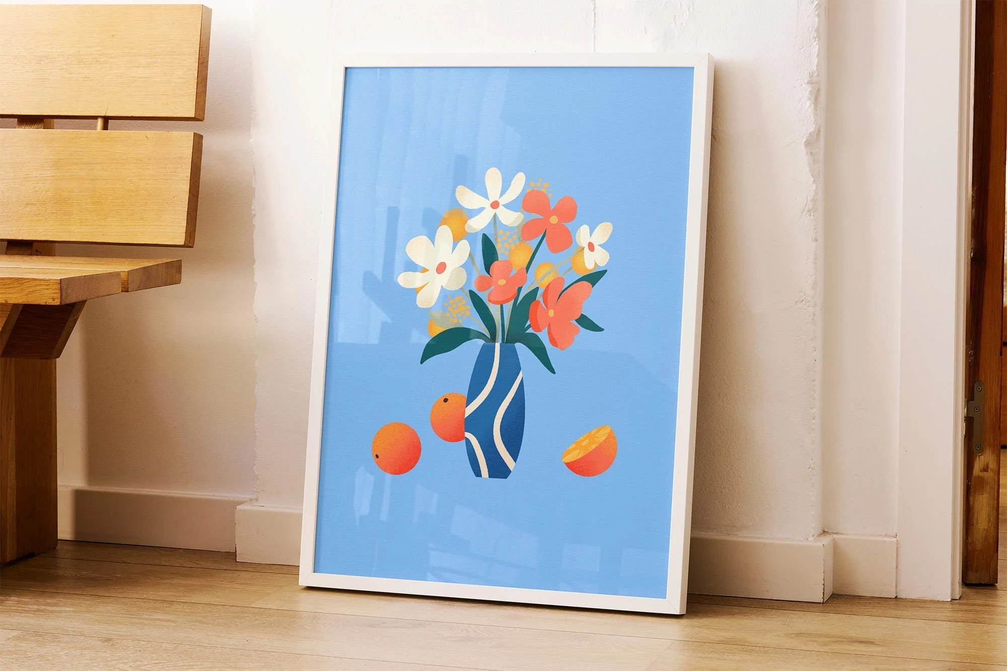 Blaues Stillleben Kunstdruck – Ansicht 2