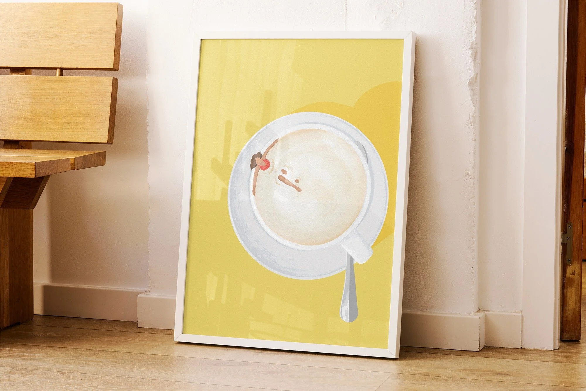 Cappuccino-Bad Kunstdruck – Illustration von Svea Hansohn
