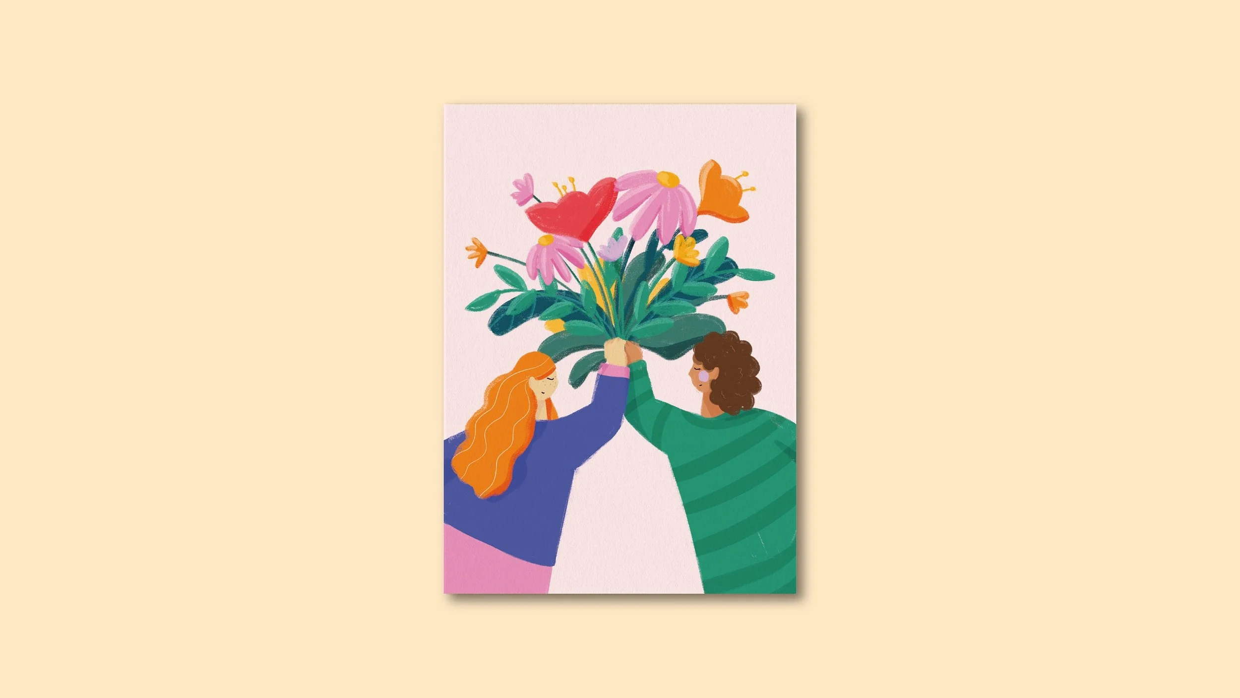 Blumenfreu(n)de Postkarte A6 – Illustration von Svea Hansohn