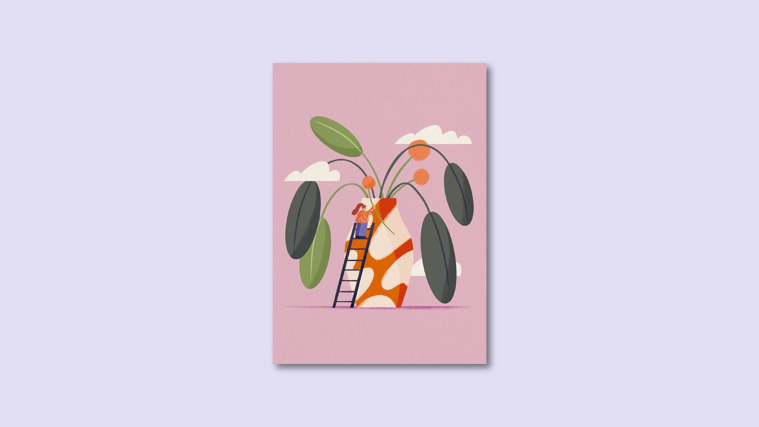 Blumenvase Postkarte A6 – Illustration von Svea Hansohn