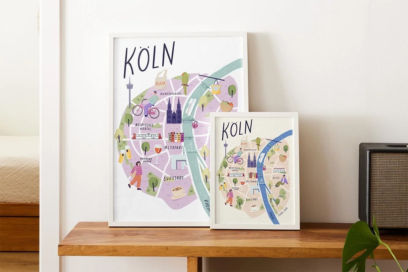 Köln Karte Kunstdruck – Ansicht 2