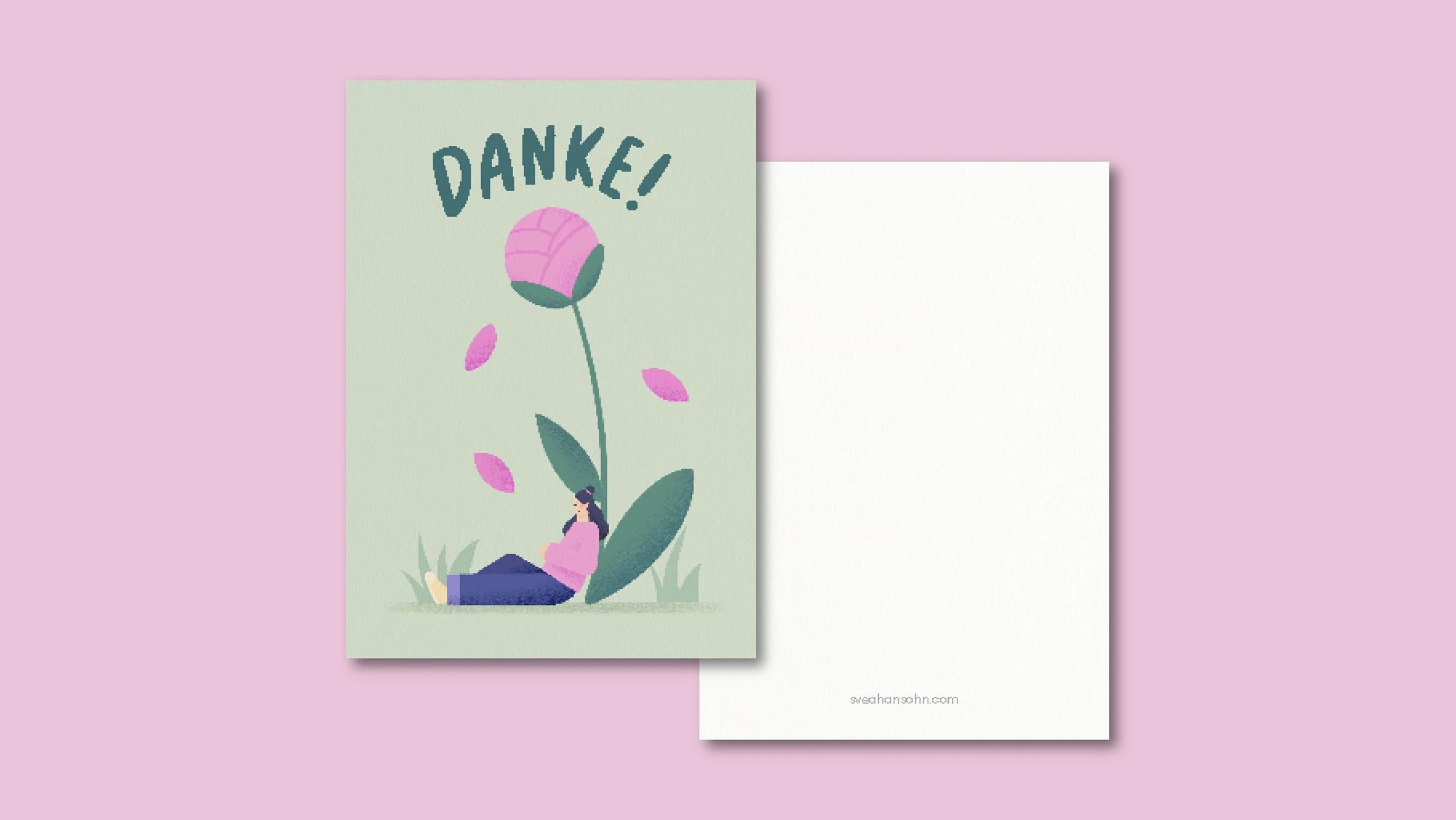 Dankeskarte Blume Postkarte A6 – Ansicht 2