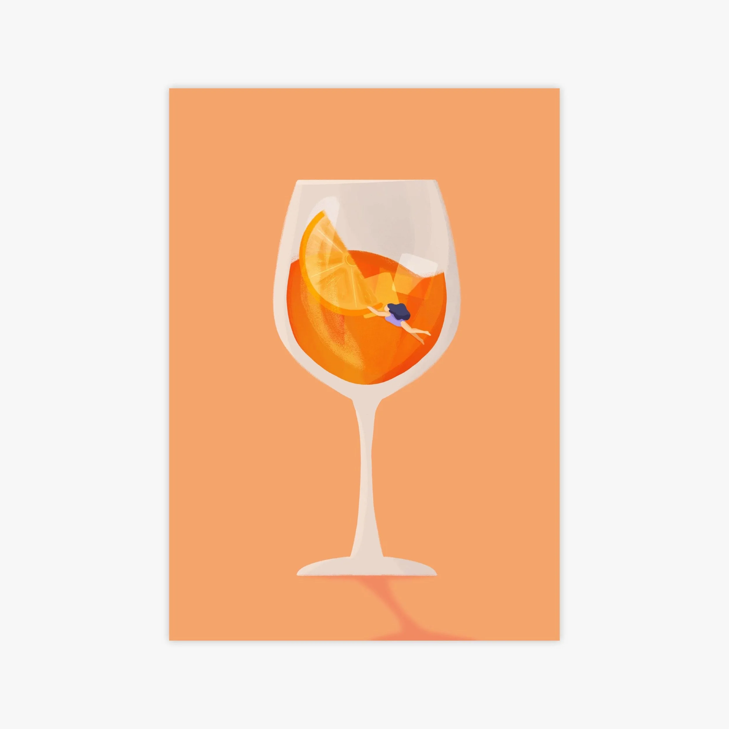 Aperolglas Kunstdruck – Illustration von Svea Hansohn