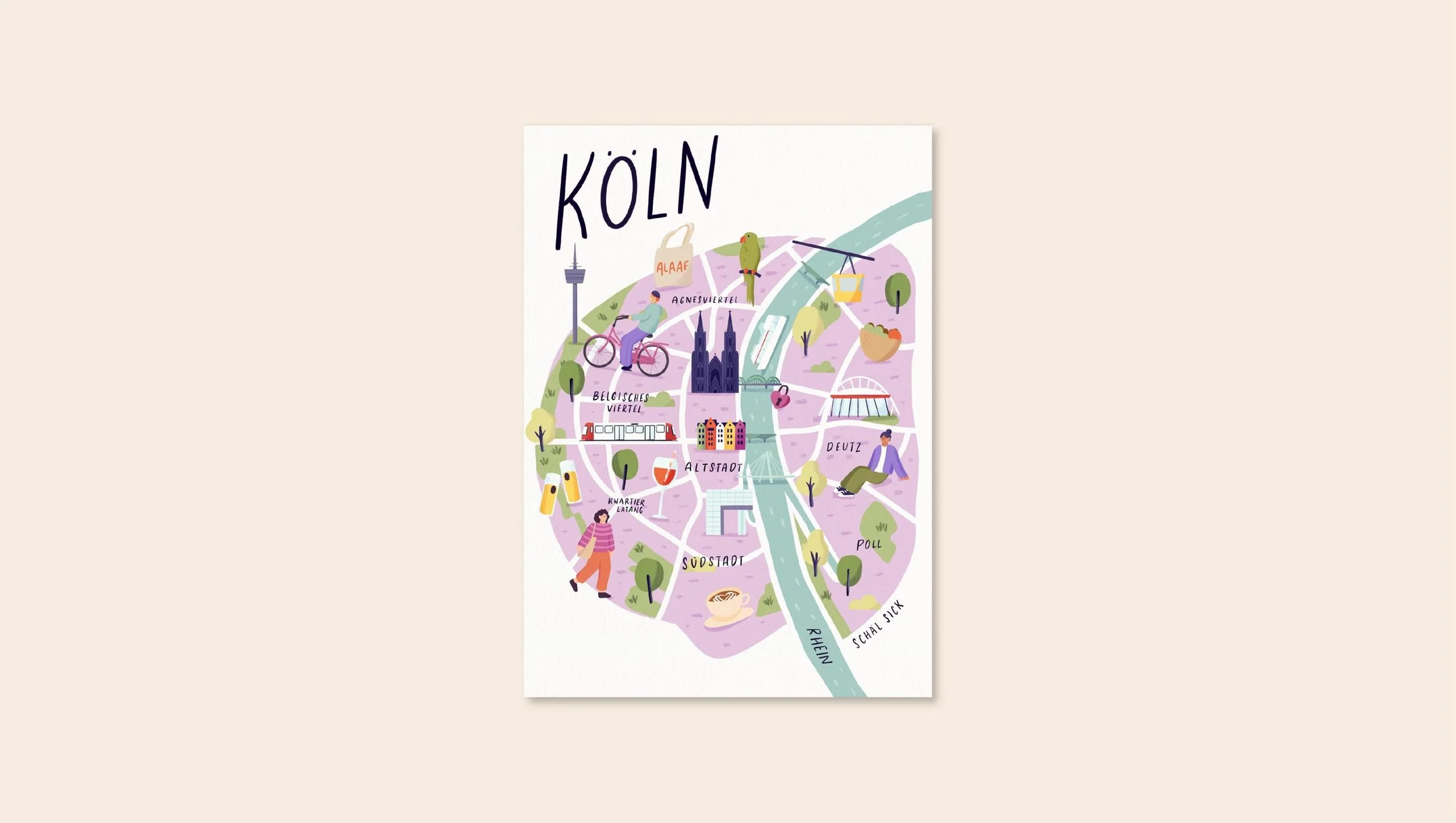 Köln Postkarte A6 – Illustration von Svea Hansohn