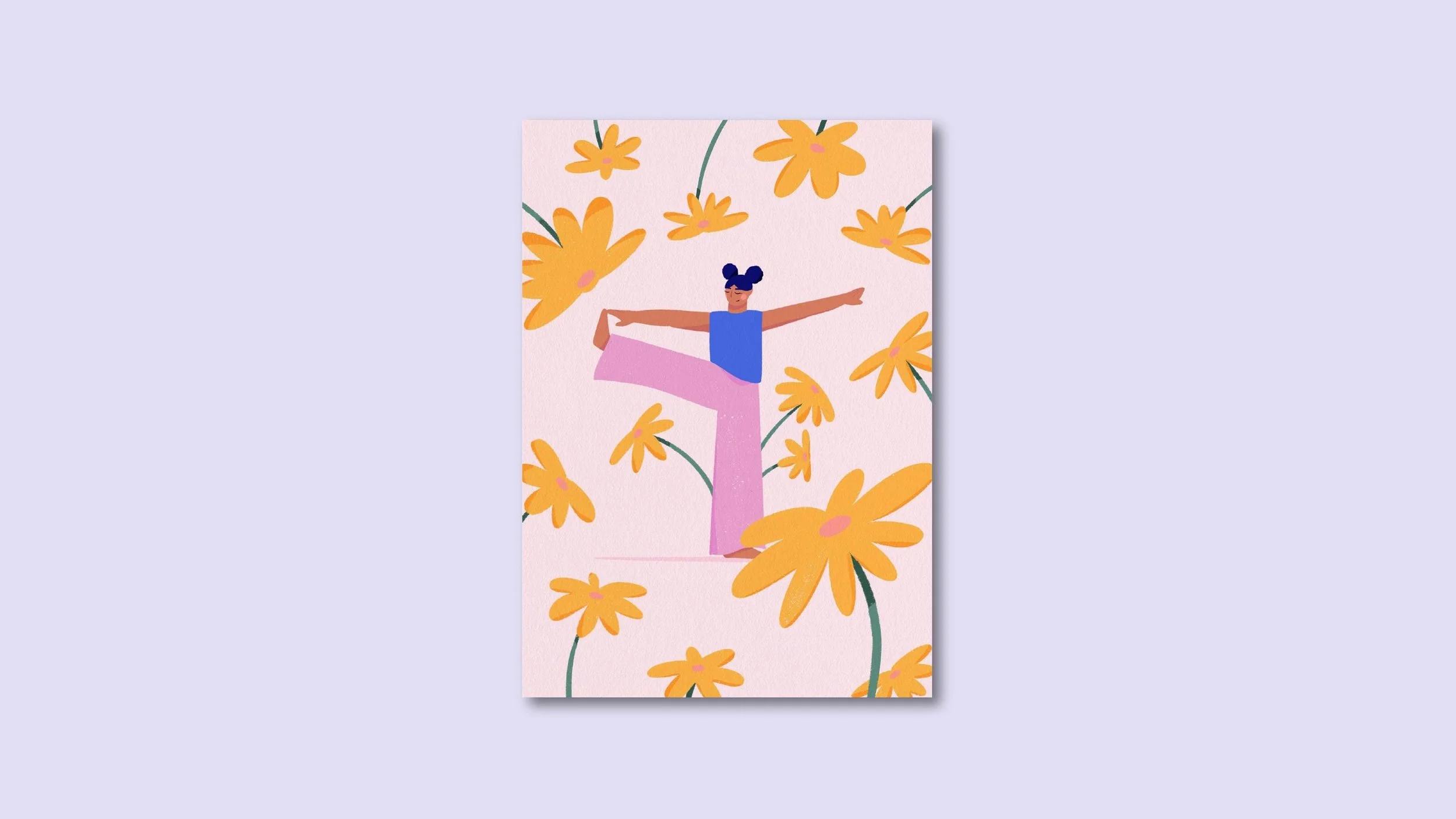 Blumentanz Postkarte A6 – Illustration von Svea Hansohn