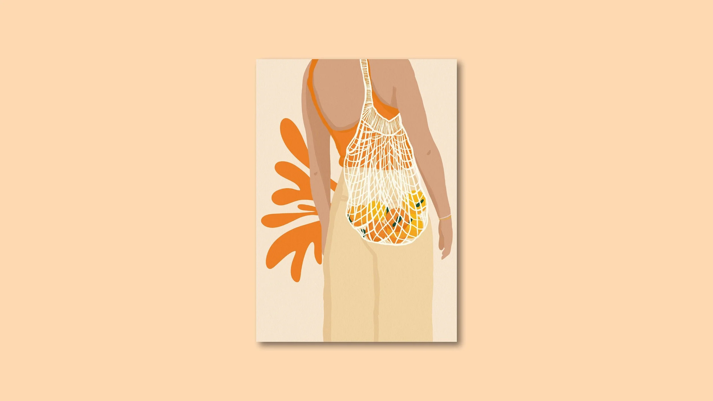 Obstmarkt Postkarte A6 – Illustration von Svea Hansohn