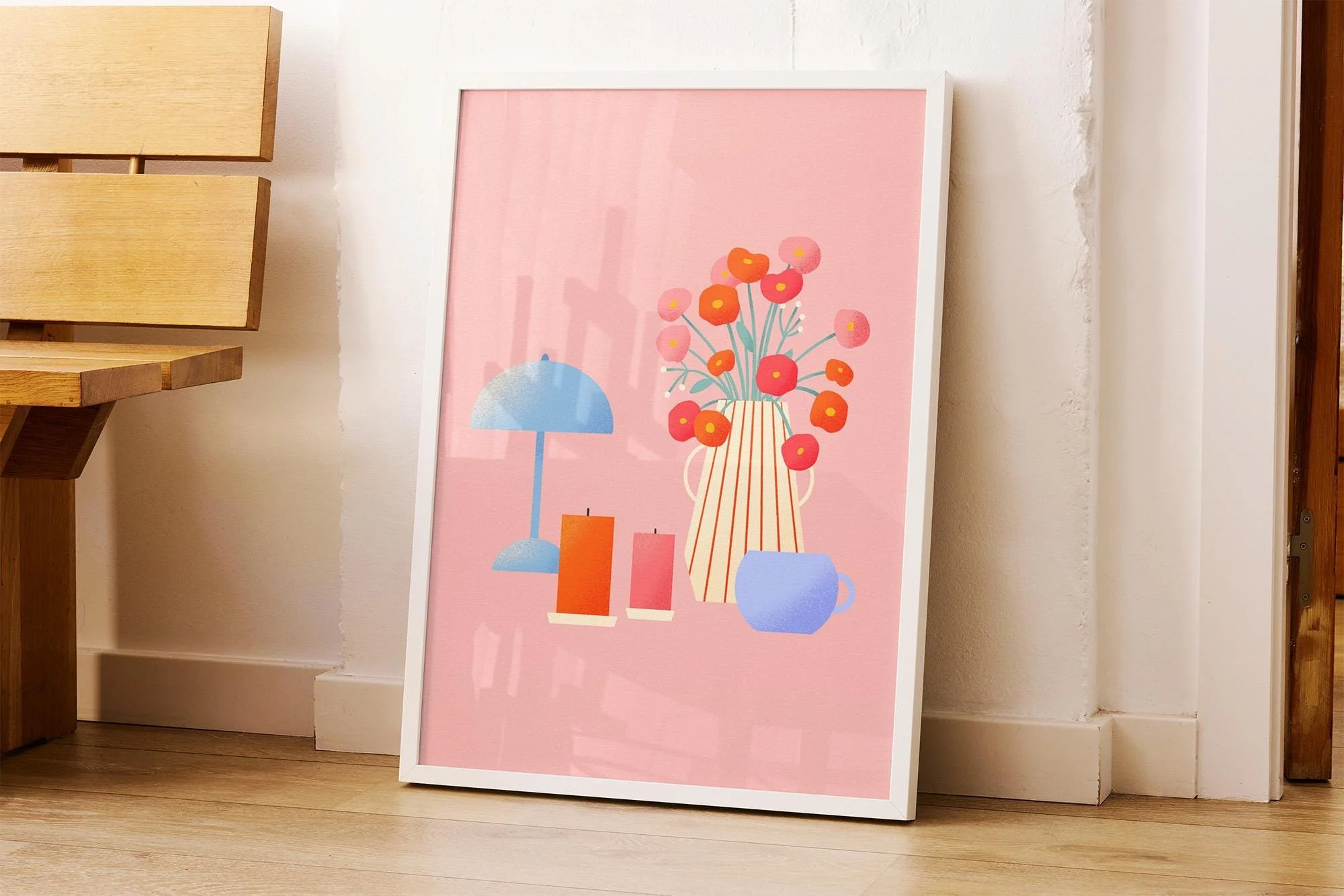 Pinkes Stillleben Kunstdruck – Ansicht 2