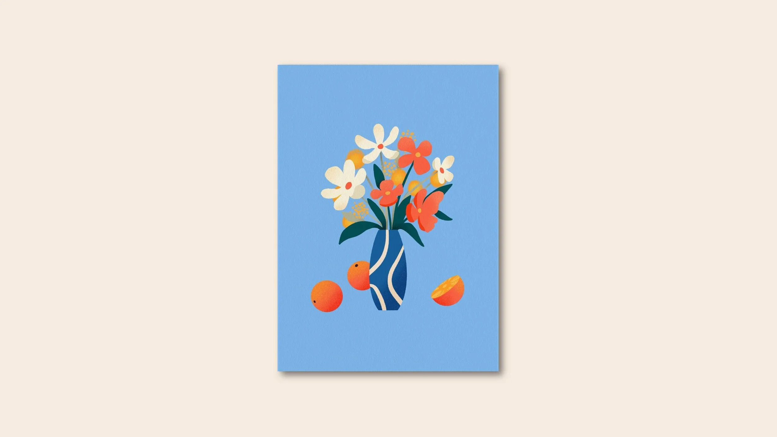 Stillleben Blau Postkarte A6 – Illustration von Svea Hansohn