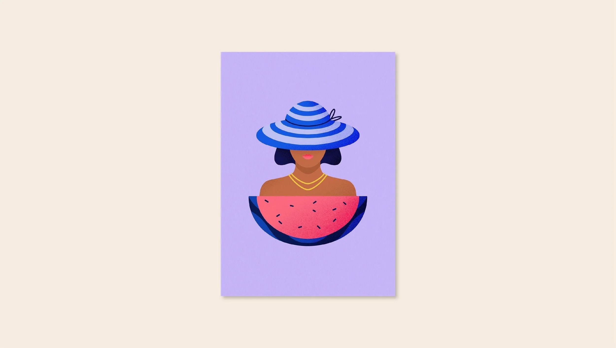 Watermelon Postkarte A6 – Illustration von Svea Hansohn