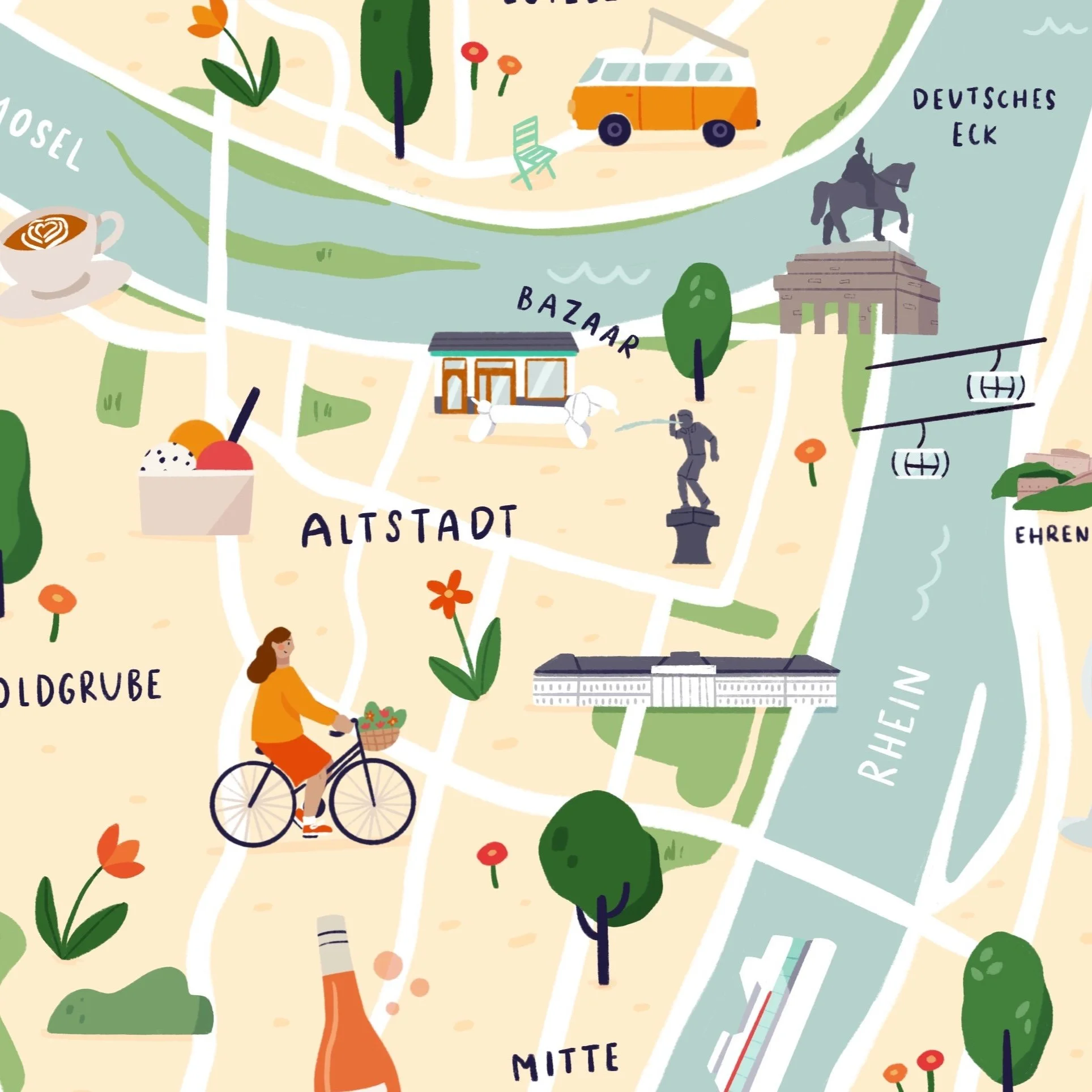 Map Illustration – Koblenz