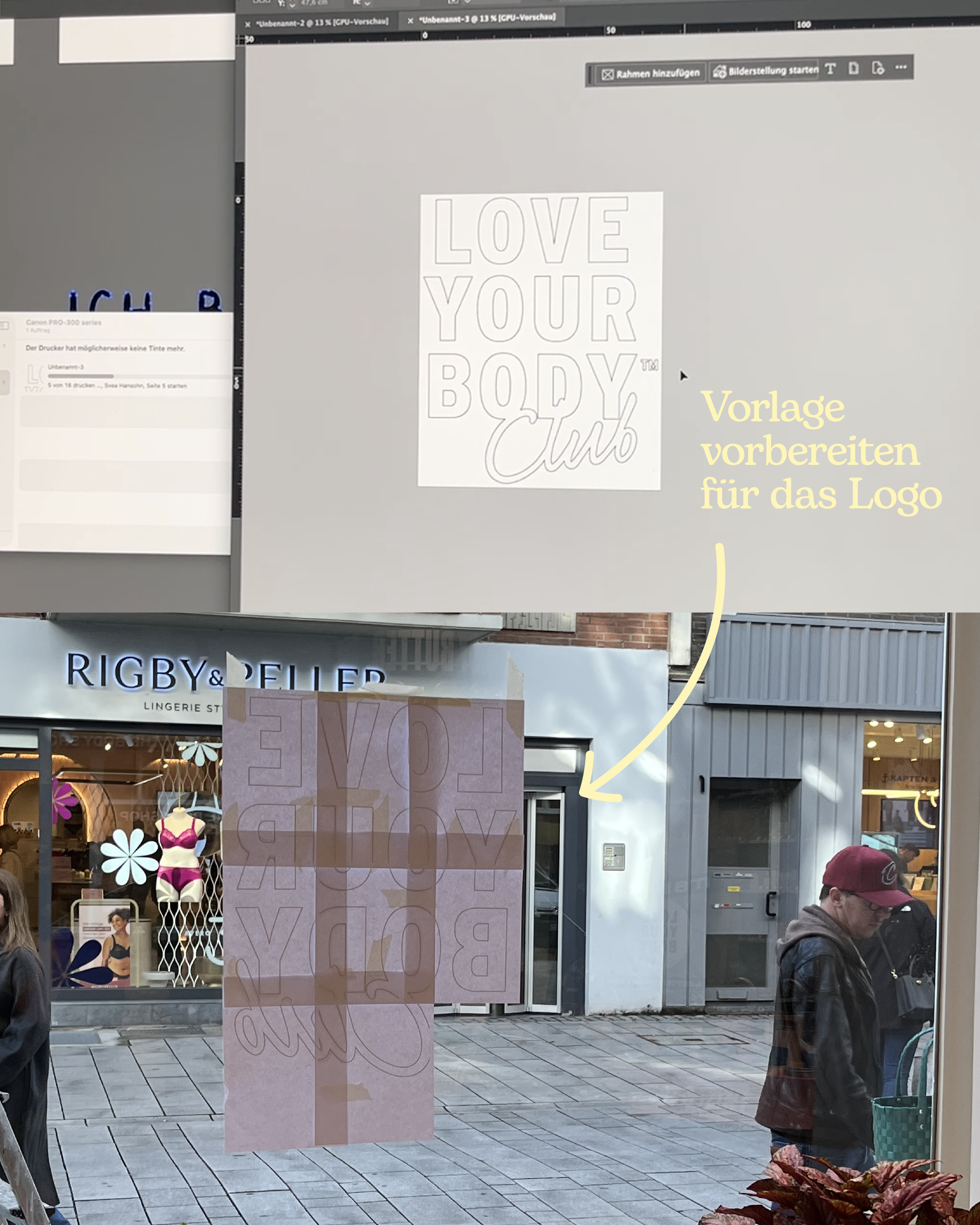 Vorlage für das Love-Your-Body-Club-Logo vorbereiten